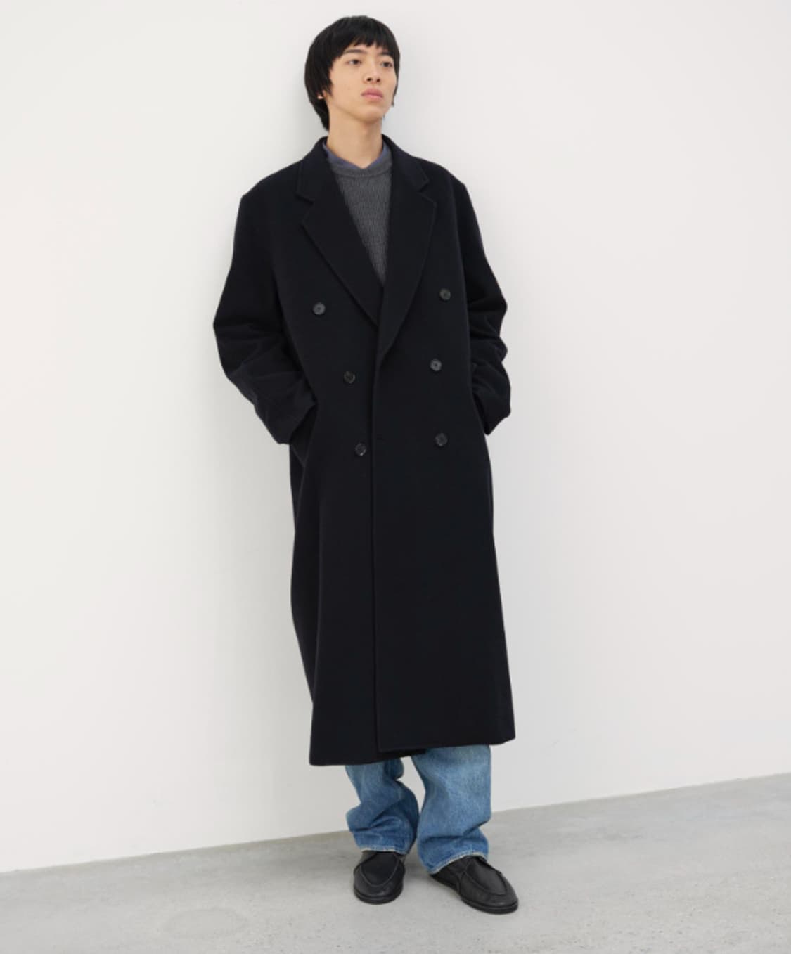 오라리 24aw 슈퍼파인 울 모저 체스터필드 코트 블랙 4 상품이미지2