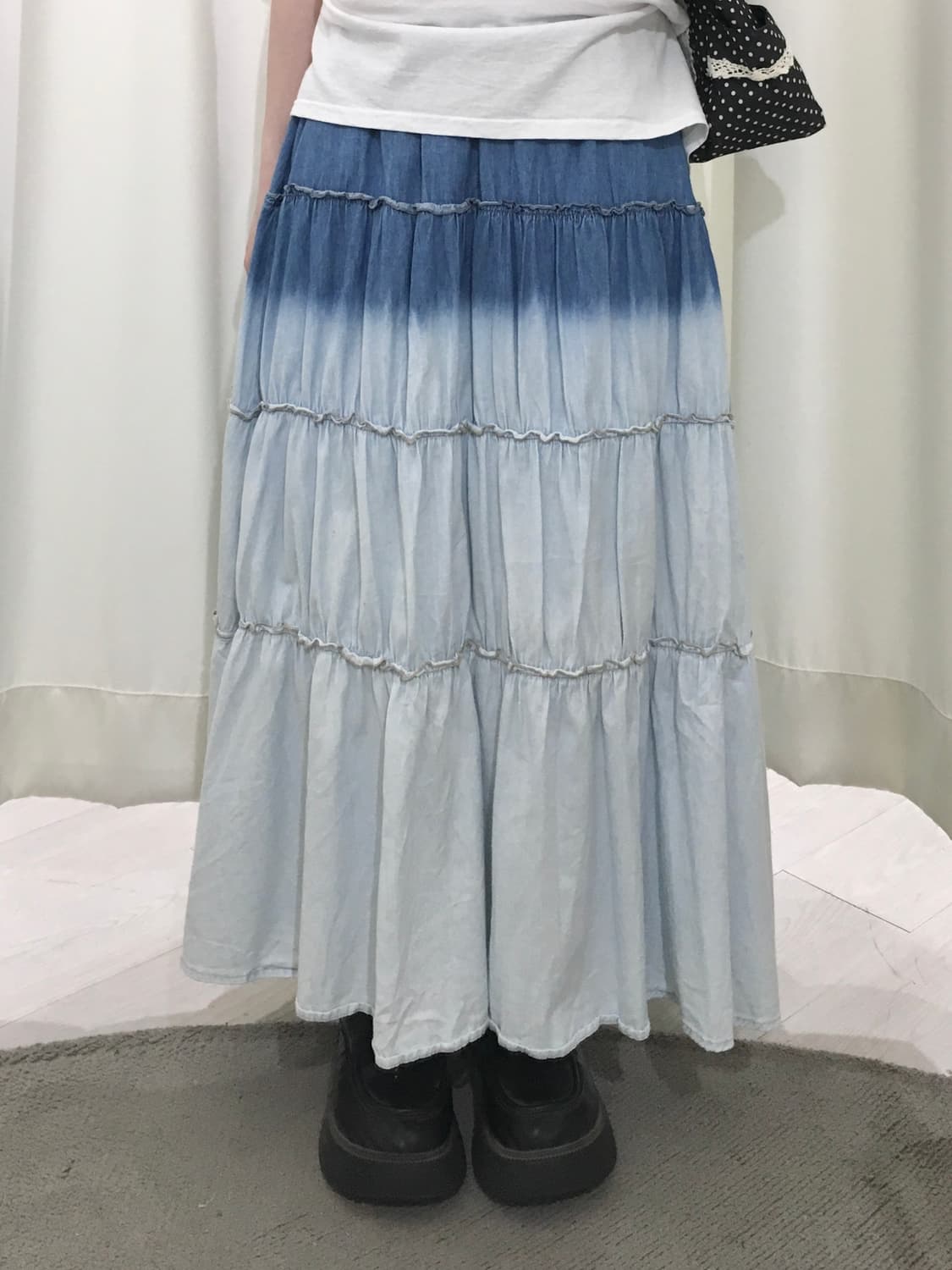 Washed Gradient Tiered Skirt 상품이미지1