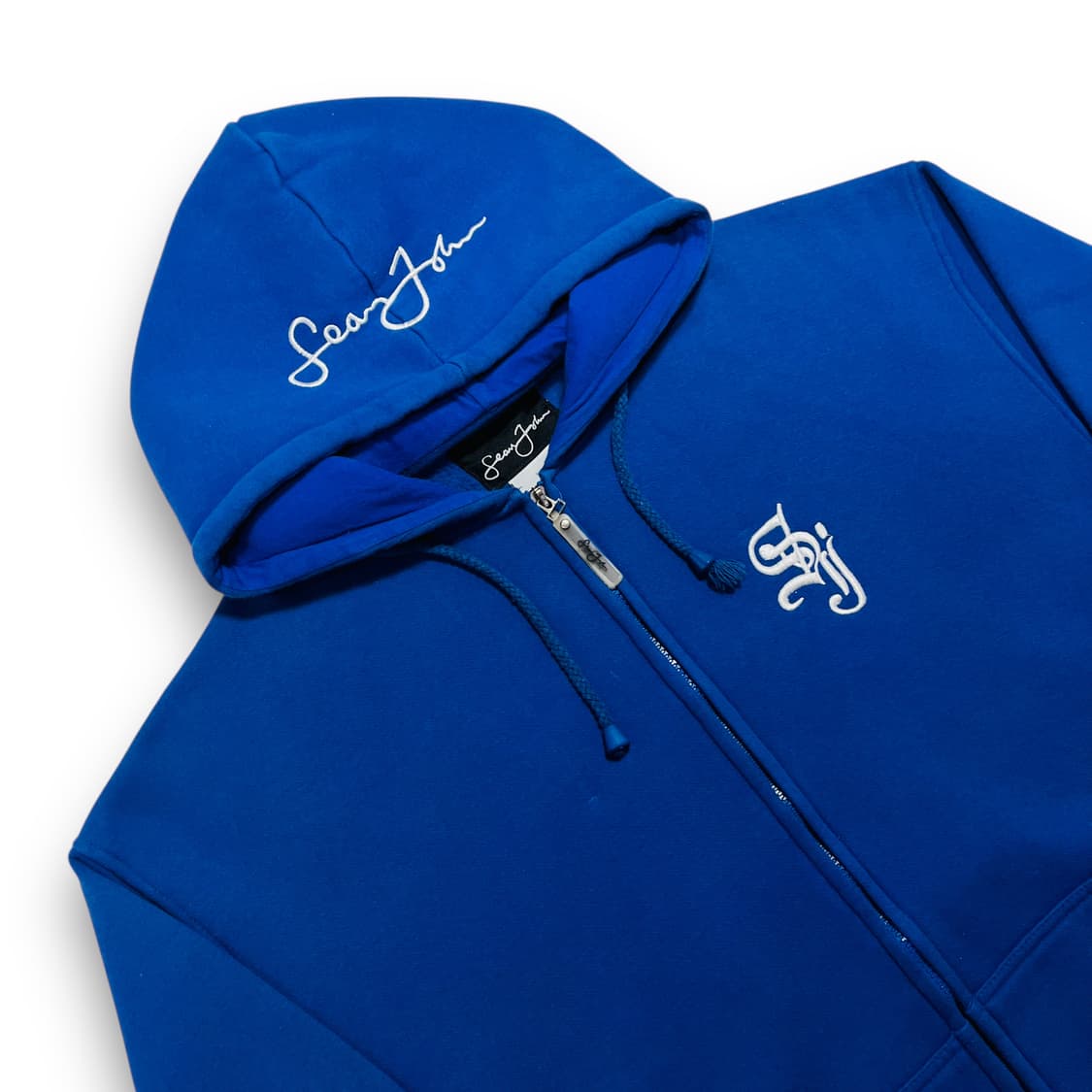 션 존 올드스쿨 힙합 시그니처 로고 블루 후디 집업 상품이미지2