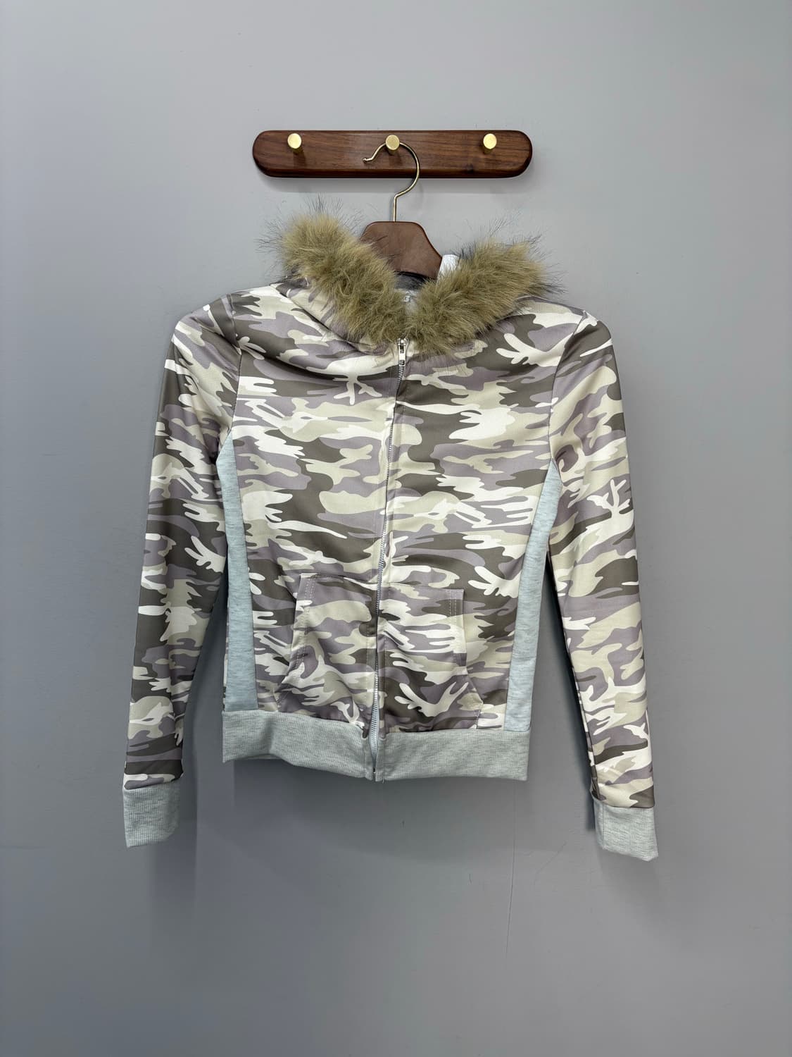 빈티지 y2k 울프죠 카모라이트 후드집업 A2954 상품이미지2