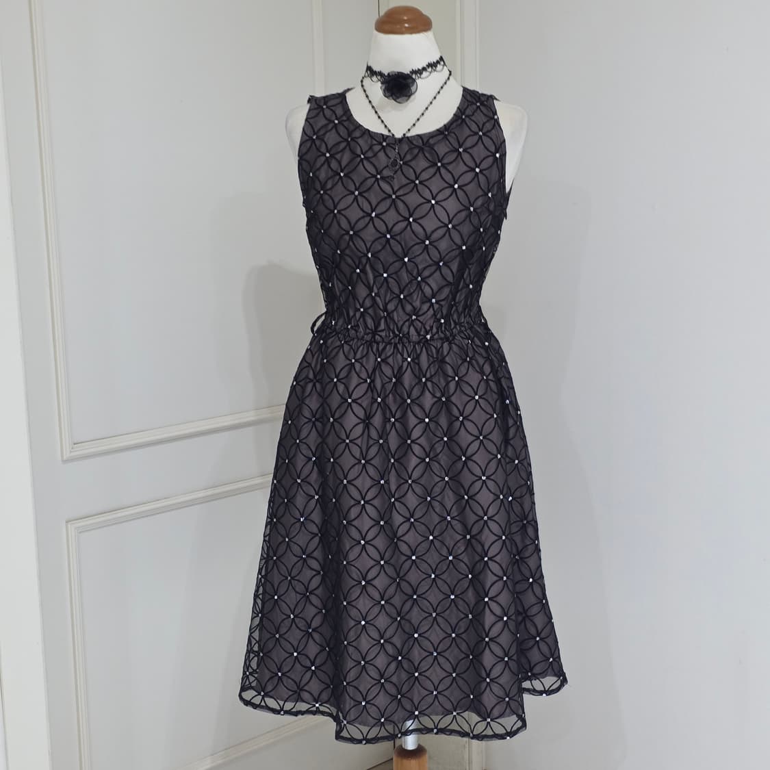 petit poudre 일본빈티지)고딕로리타 앤틱망사 글리터로맨틱 원피스 상품이미지3