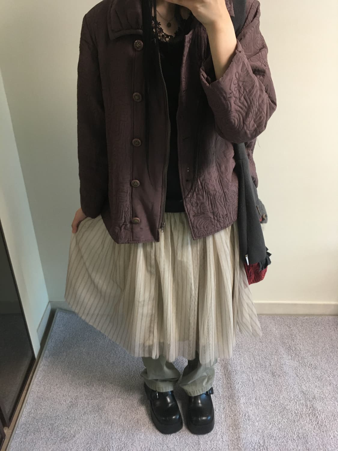 vintage tulle skirt begie 상품이미지3