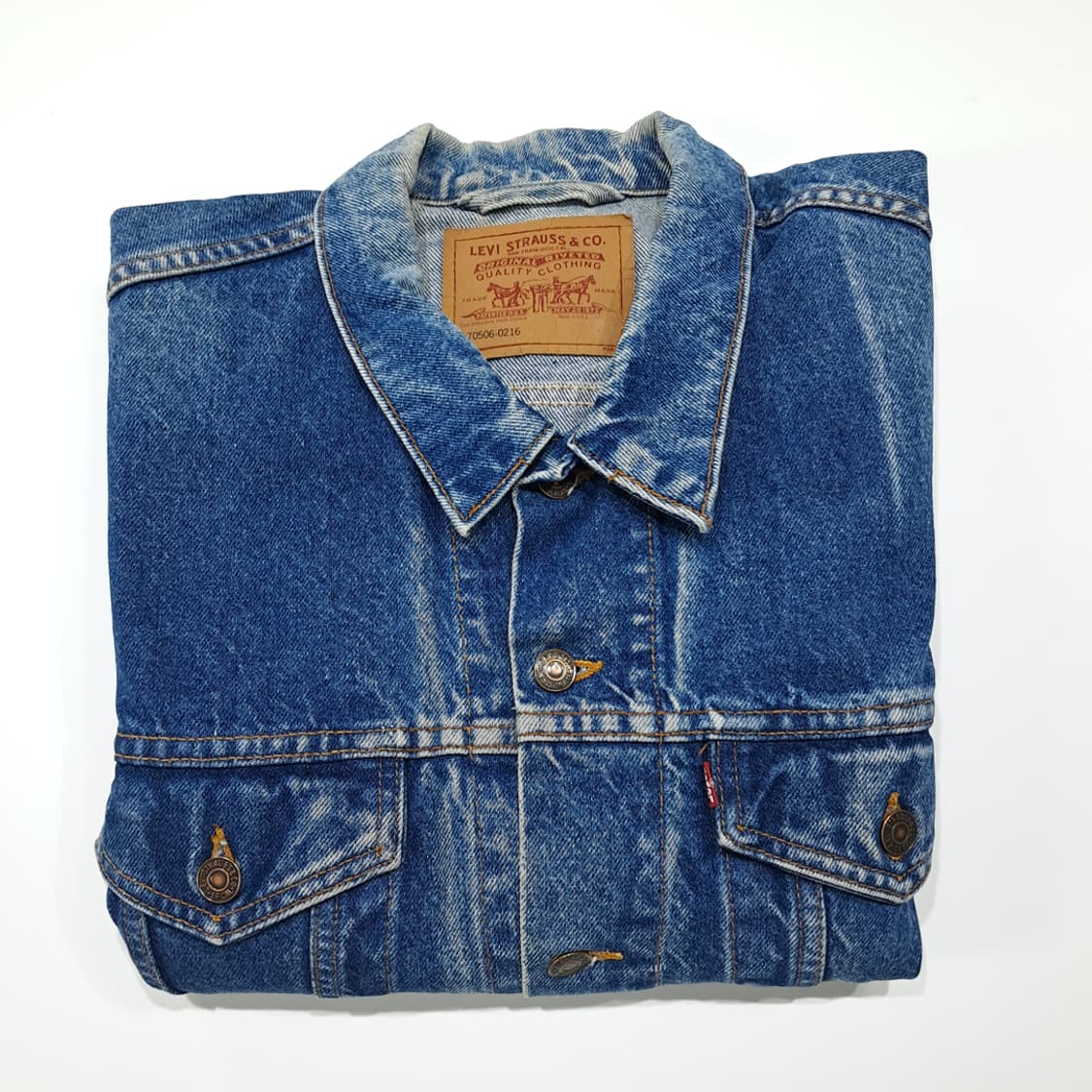 CL872 XL 리바이스 80s 90s 미국판 4포켓 인디고 데님 자켓 상품이미지7