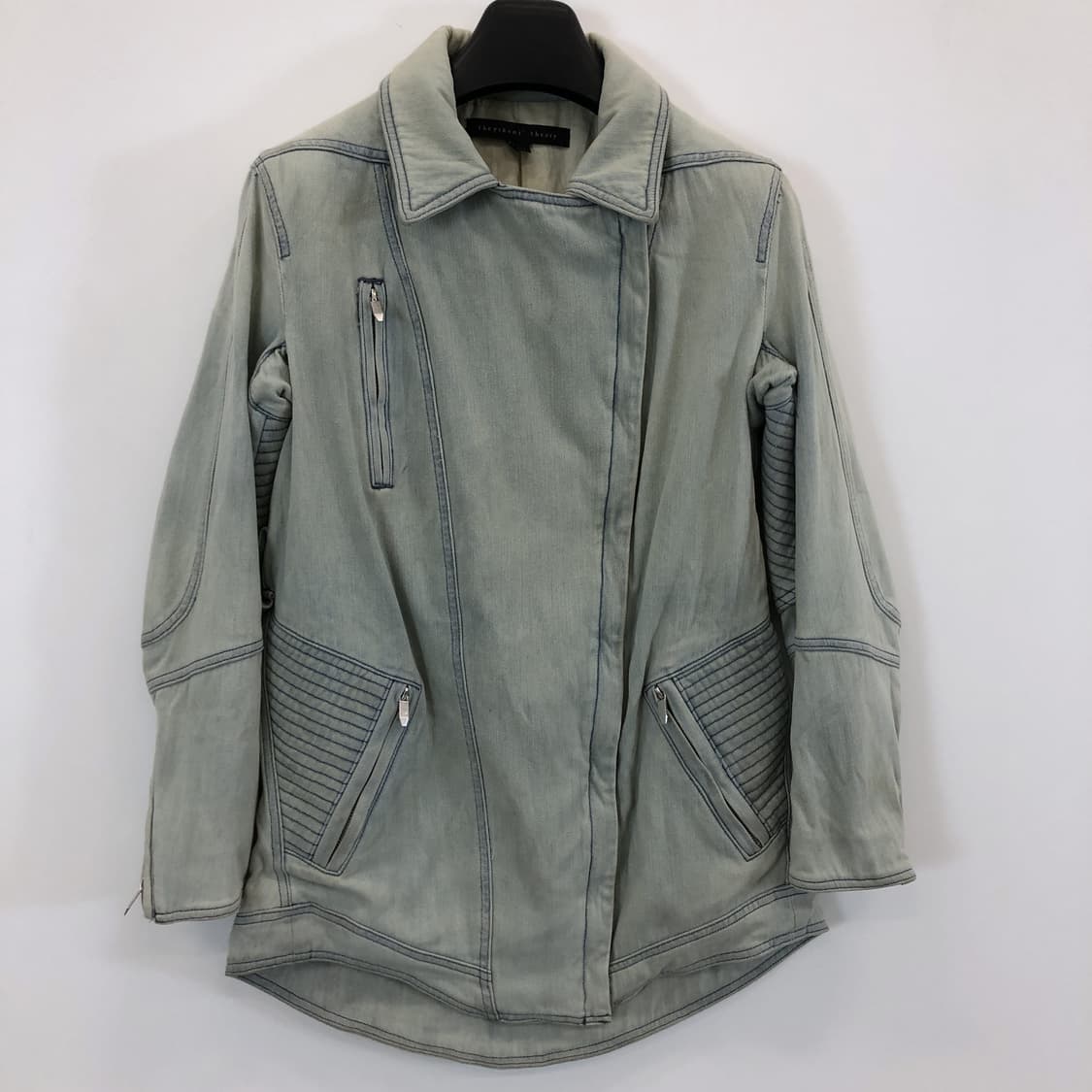 theory 띠어리 USA 워싱 데님 바이커자켓 S 상품이미지1