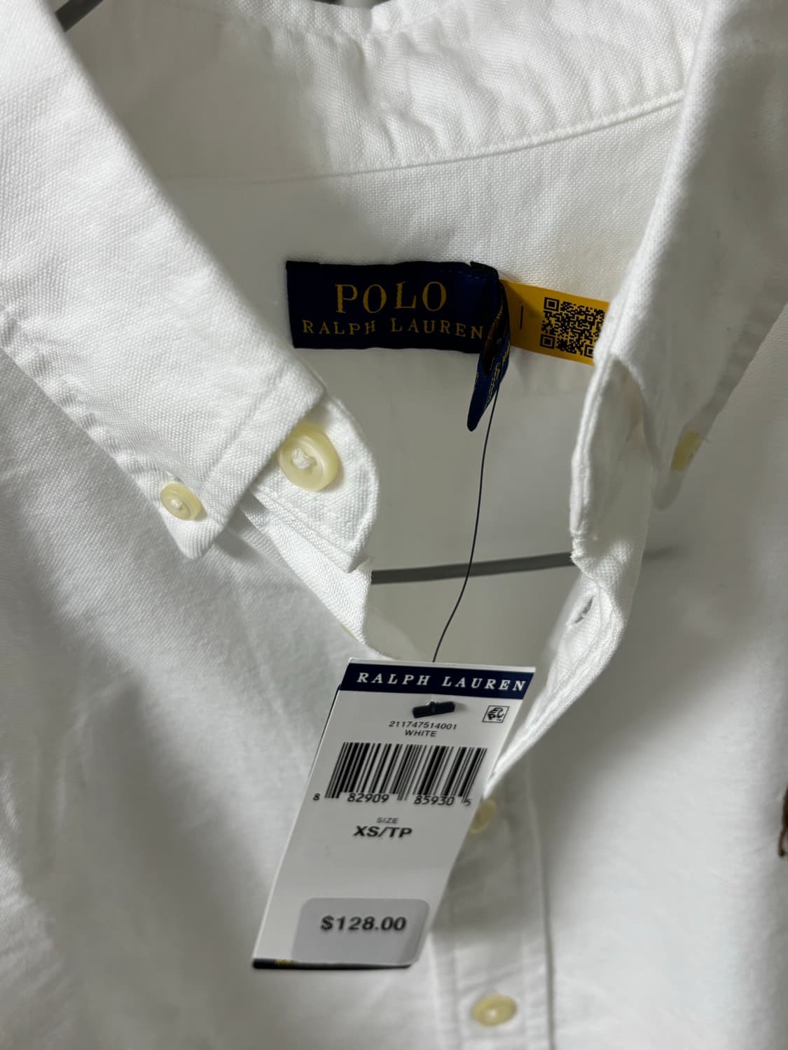 미국 폴로 랄프로렌 화이트 셔츠 XS 새상품 정가 $128 상품이미지4