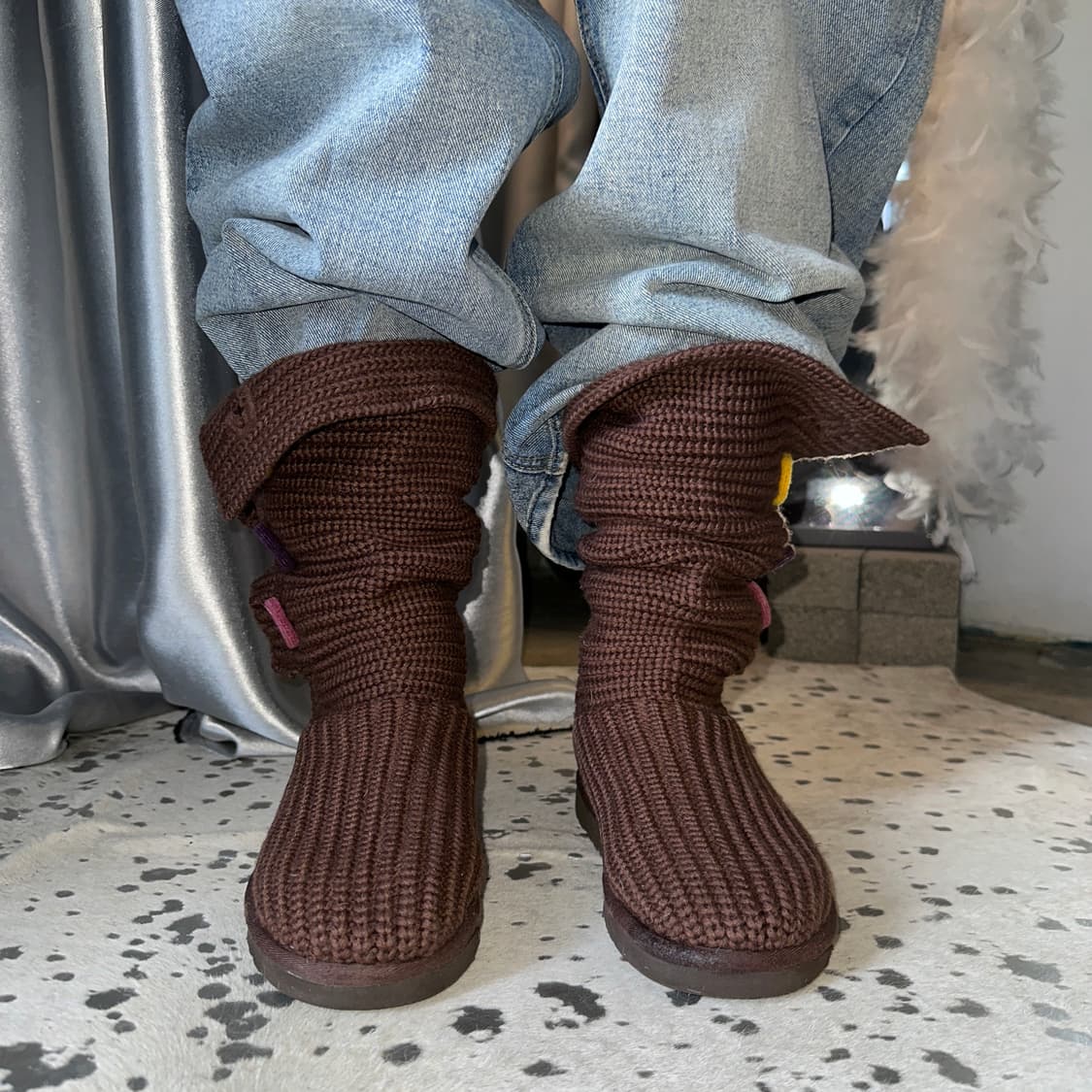 00s 브라운 니트 어그 카디 부츠 상품이미지5