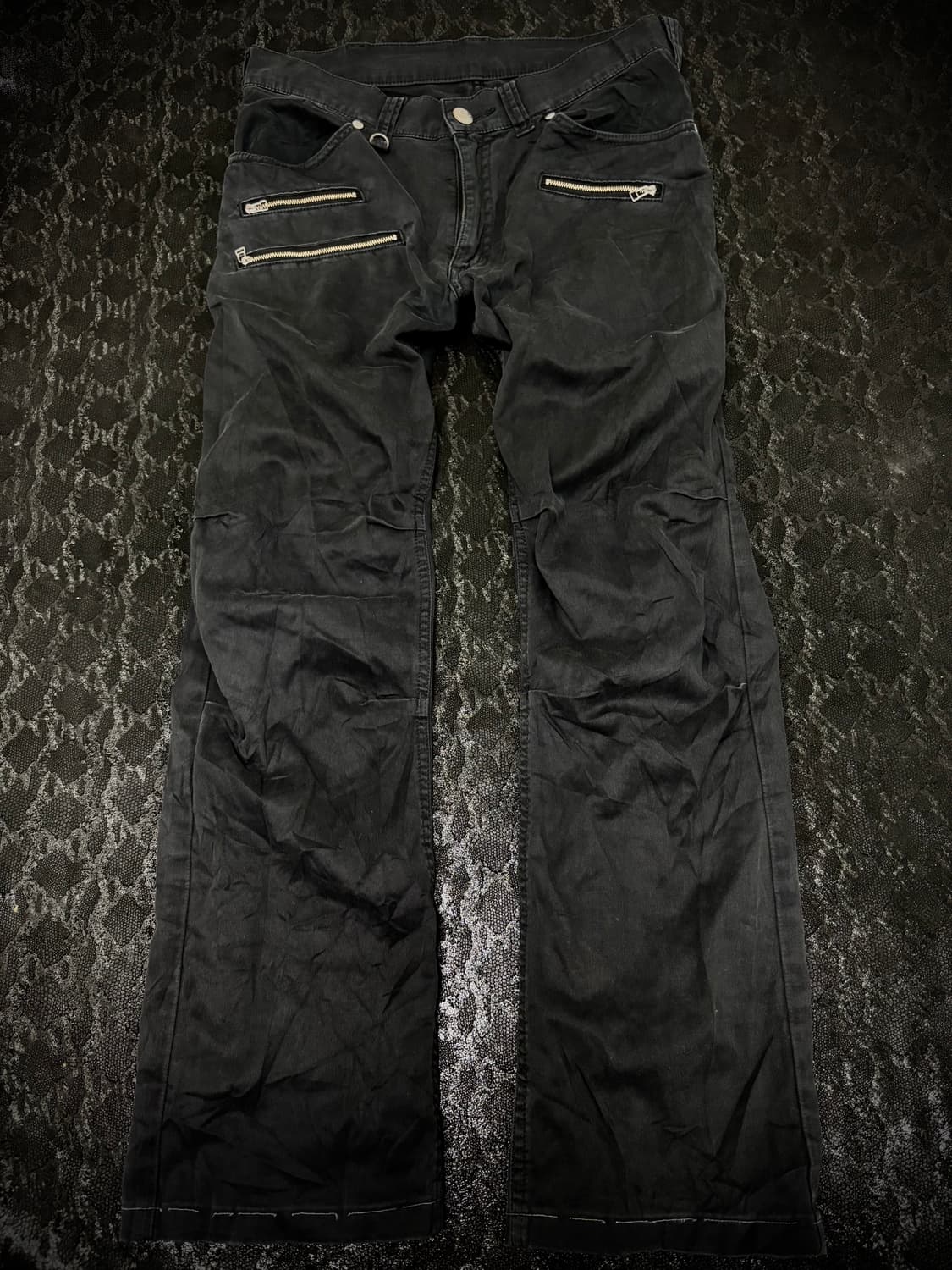 “Vintage” Zipper Detail Black Pants 상품이미지1
