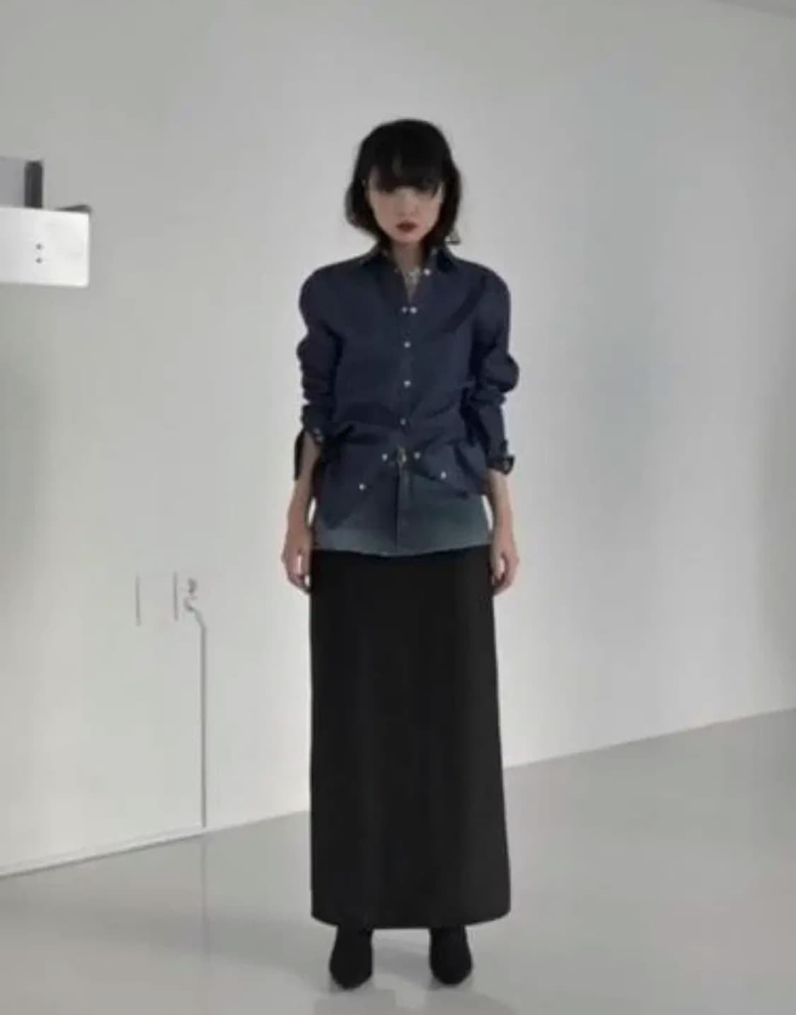 애옹쓰 믹스 블렌디드 데님 스커트 s 상품이미지1