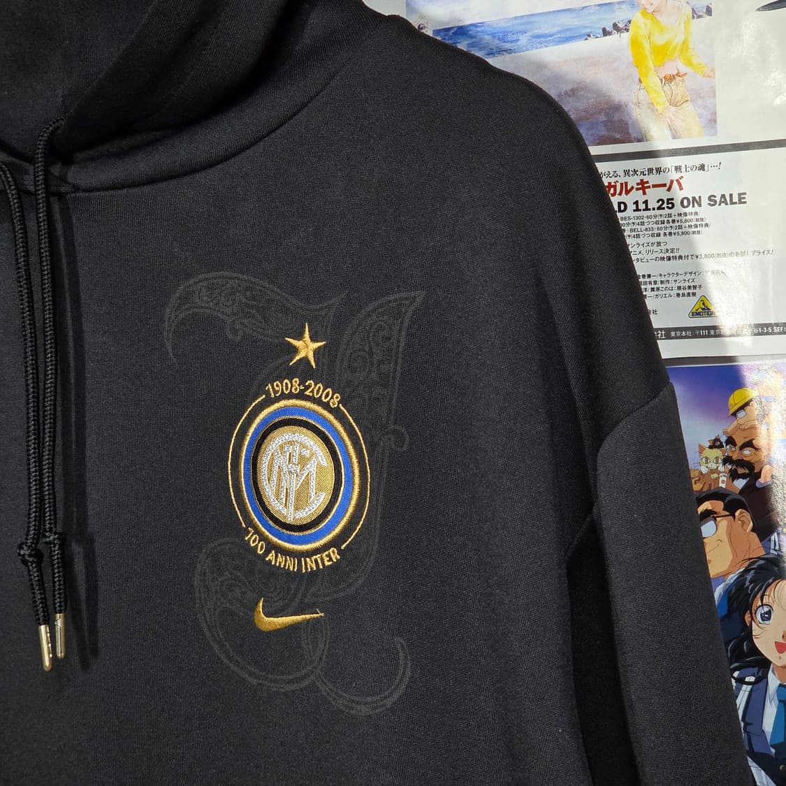 나이키 00s 인터밀란 로고 블랙 폴리 후드티 상품이미지3