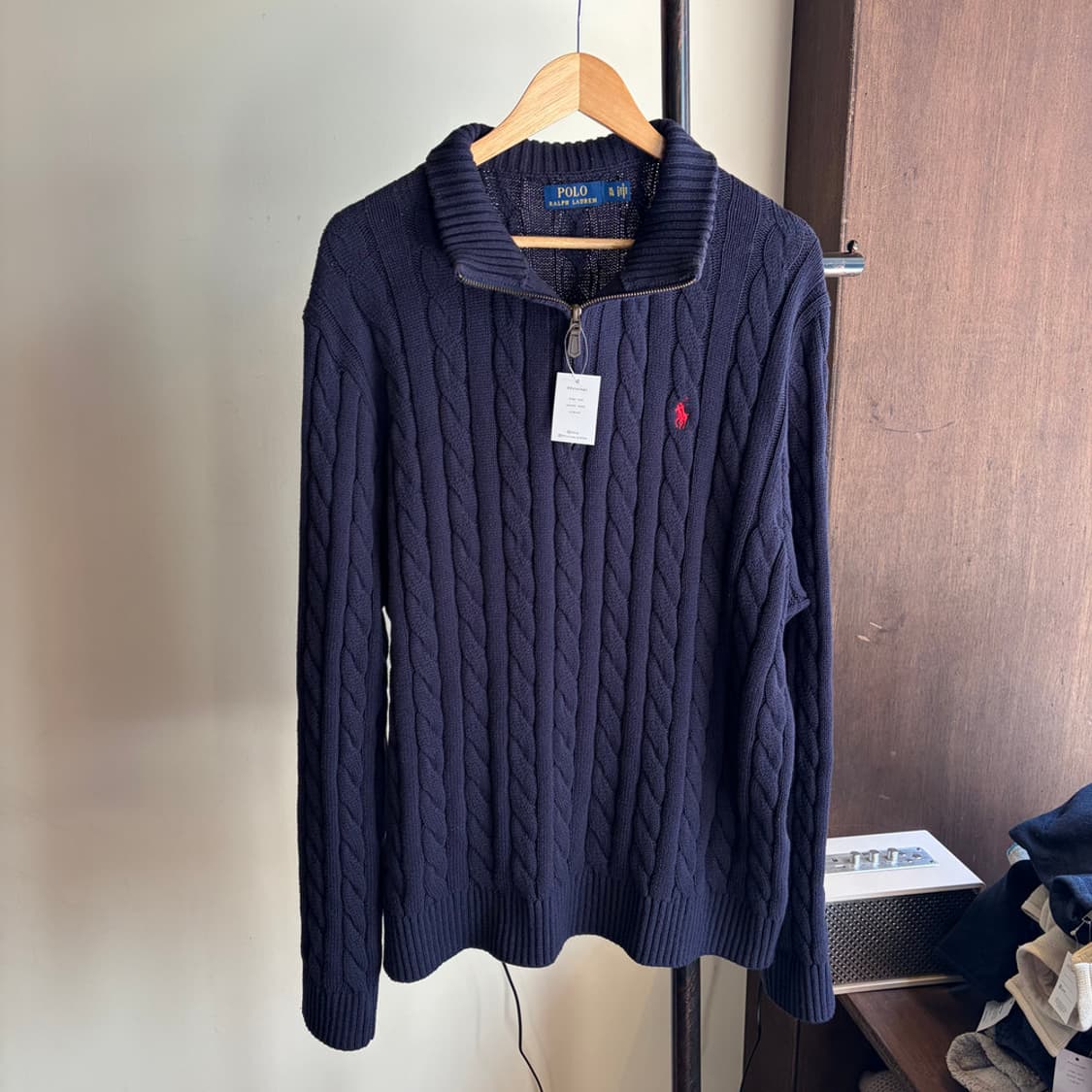16602 - 폴로 랄프로렌 네이비 케이블 반집업 니트 상품이미지2