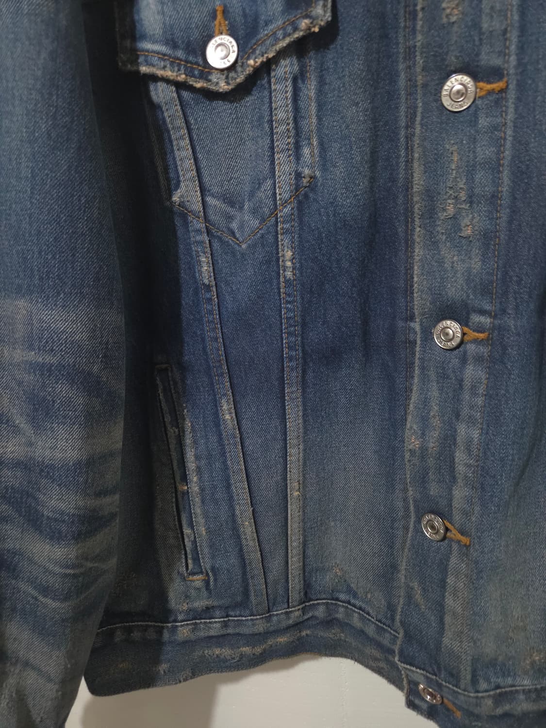 발렌시아가 백로고 데님 청자켈 34Size 상품이미지5