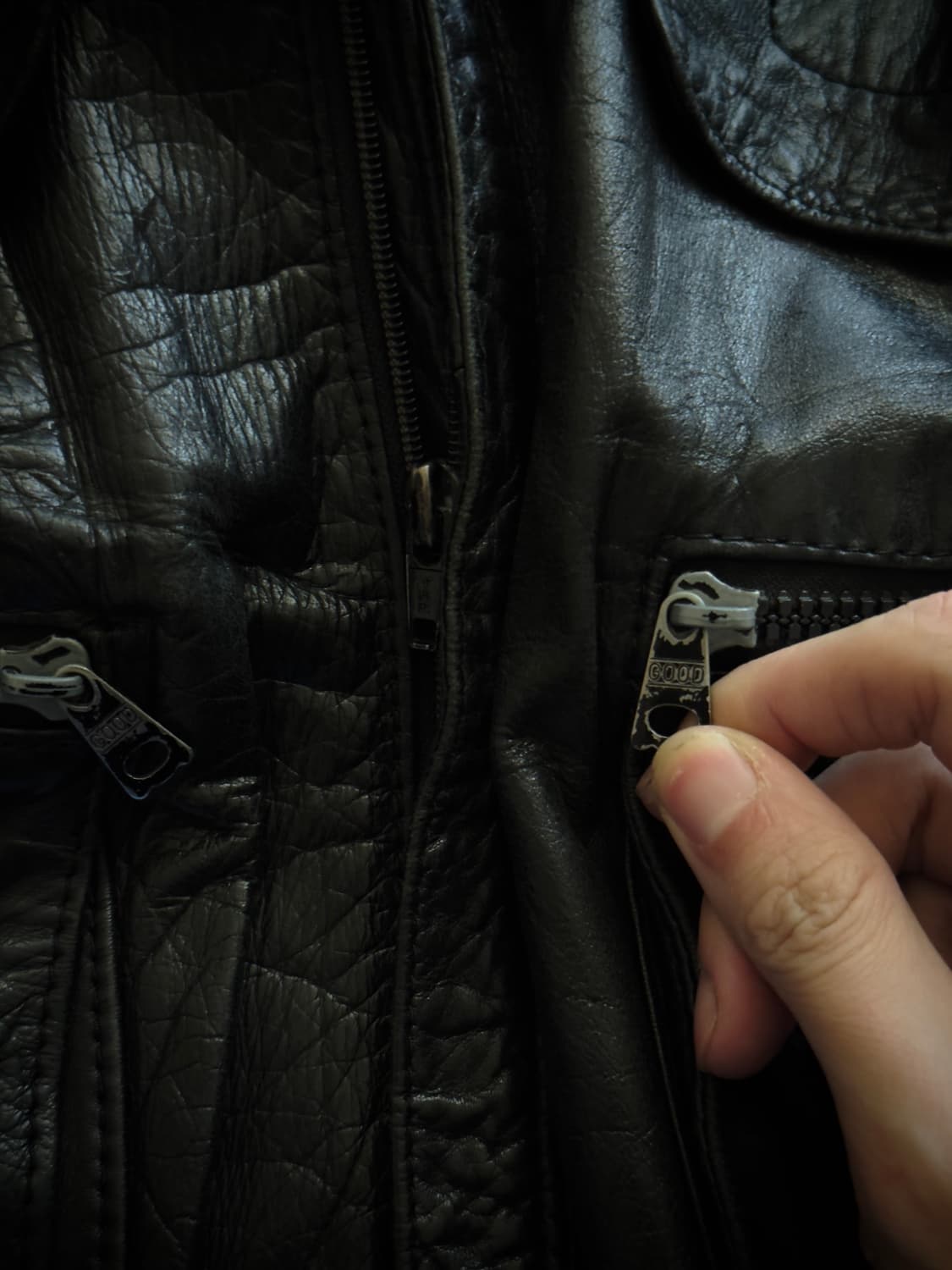 Coverage 7pocket Black Leather Jacket 상품이미지8