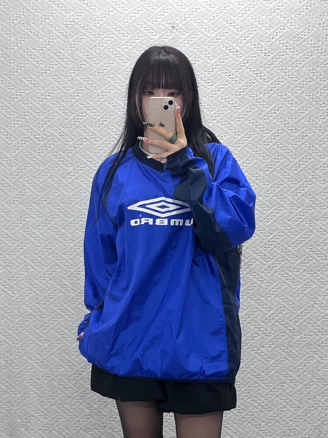 엄브로 올드스쿨 레트로 90's 빅로고 바람막이 웜업 100 C10540 상품이미지2