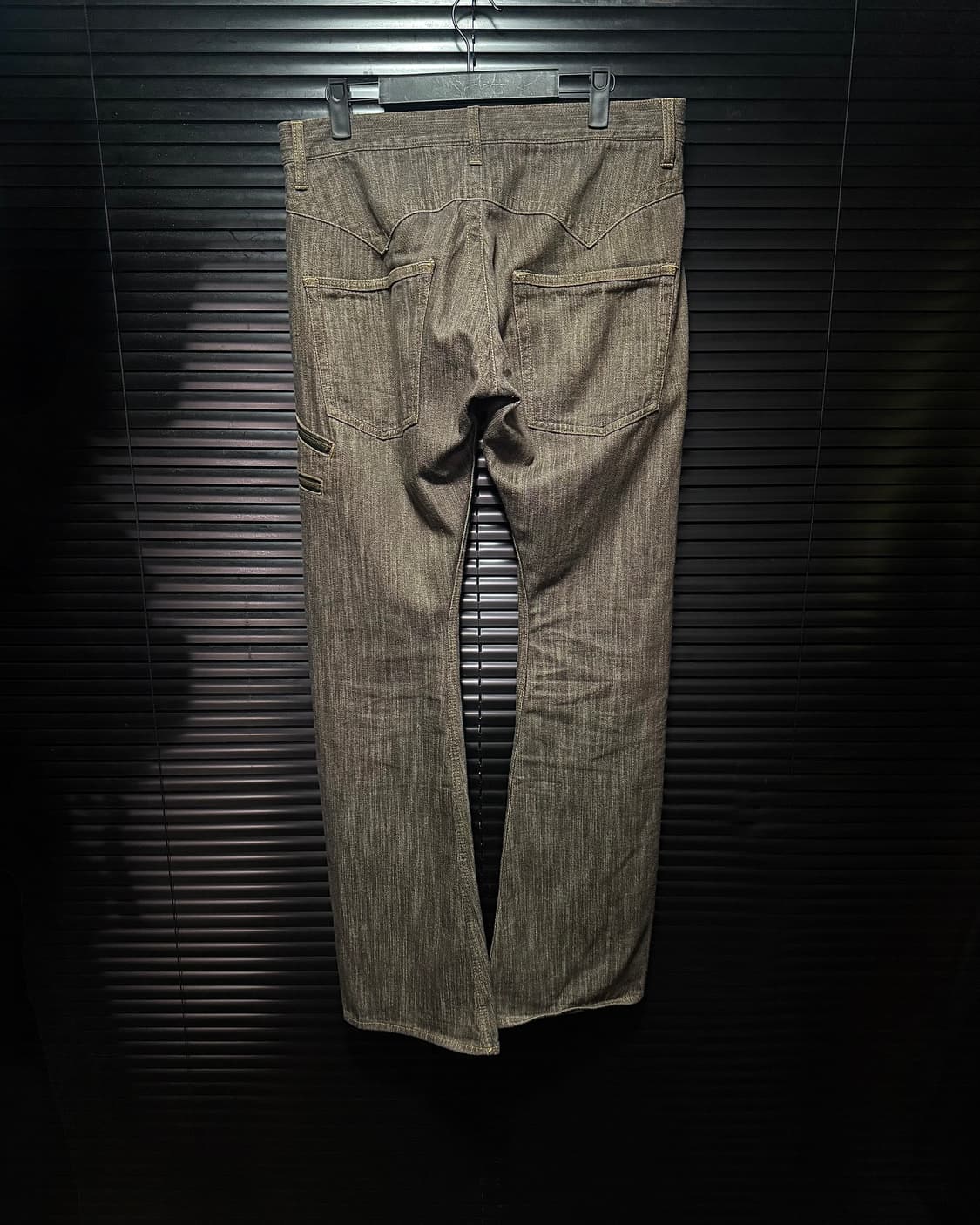 Dominate 커브드 브라운 데님 웨스턴 부츠컷 플레어 펑크 일본 32 상품이미지5