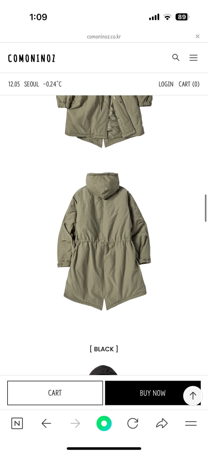 COMONINOZ 꼬모니노즈 롱파카 야상 상품이미지2