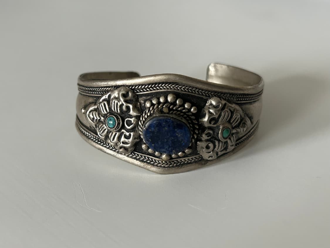 인도 빈티지 원석 메탈 뱅글 상품이미지1