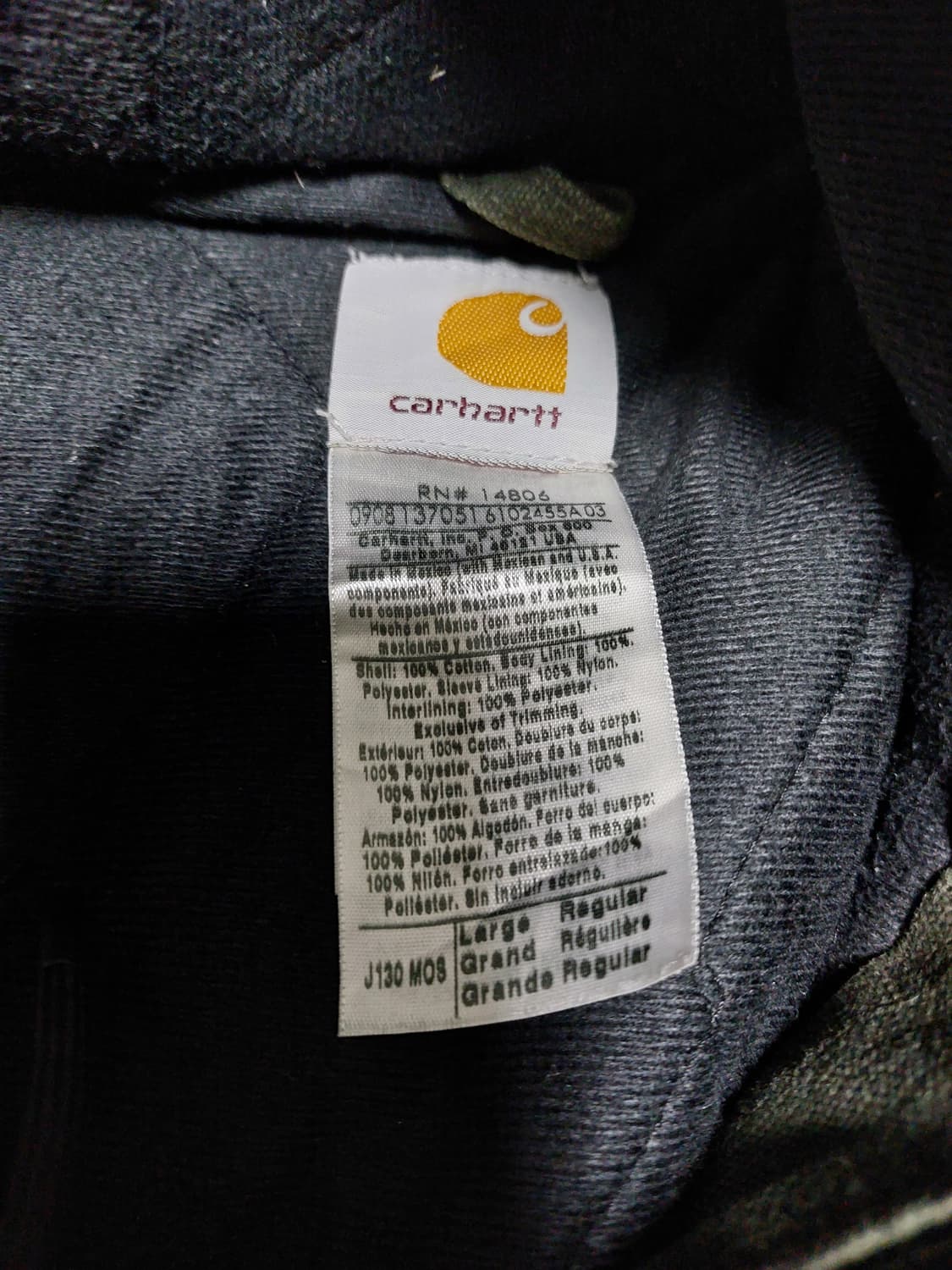 칼하트 액티브 j130 mos 모스그린 L 상품이미지3