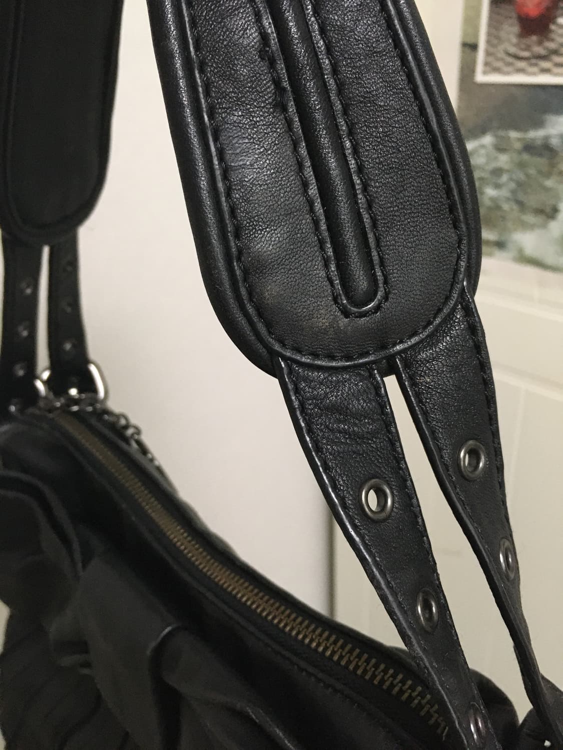 빈티지 가죽 왕리본 숄더백 대장긱시크y2k 히메갸루로걀오네달천 핀터깔 상품이미지5