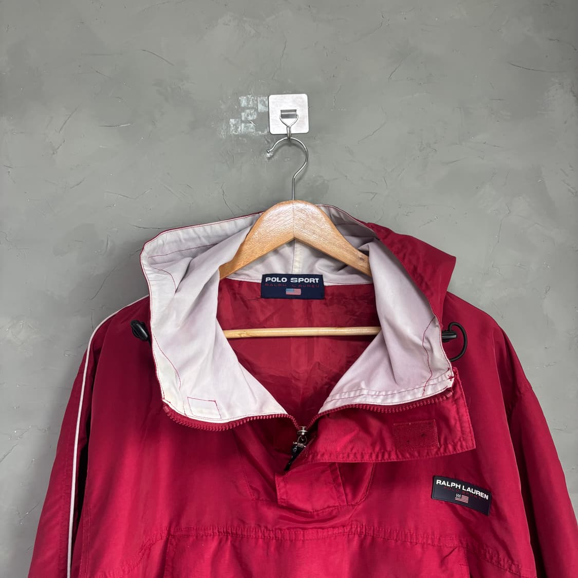 폴로 랄프로렌 폴로 스포츠 아노락 바람막이 버건디 레드 상품이미지2