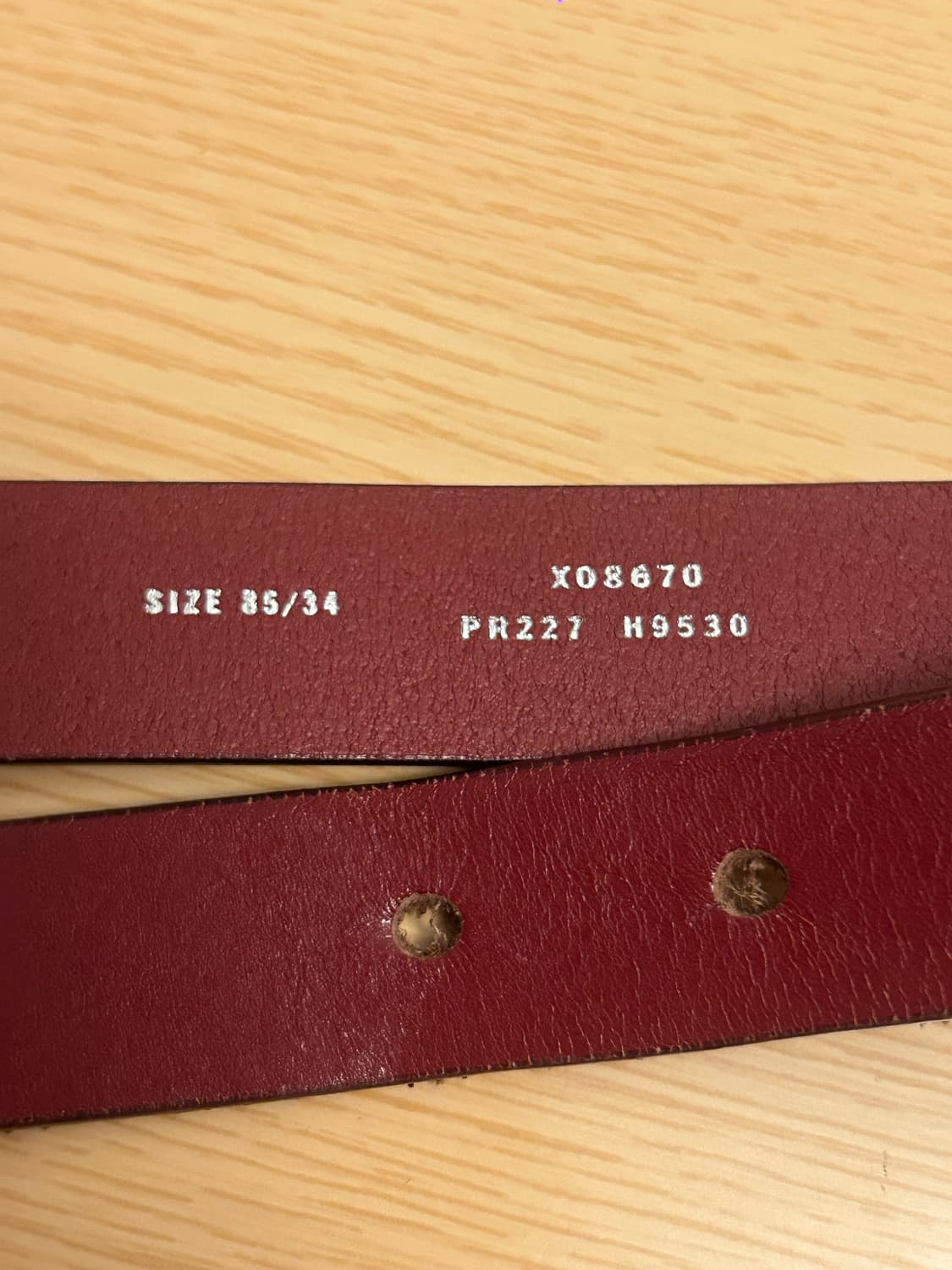 디젤 B-1DR 레더 벨트 D 버클 레드 상품이미지5