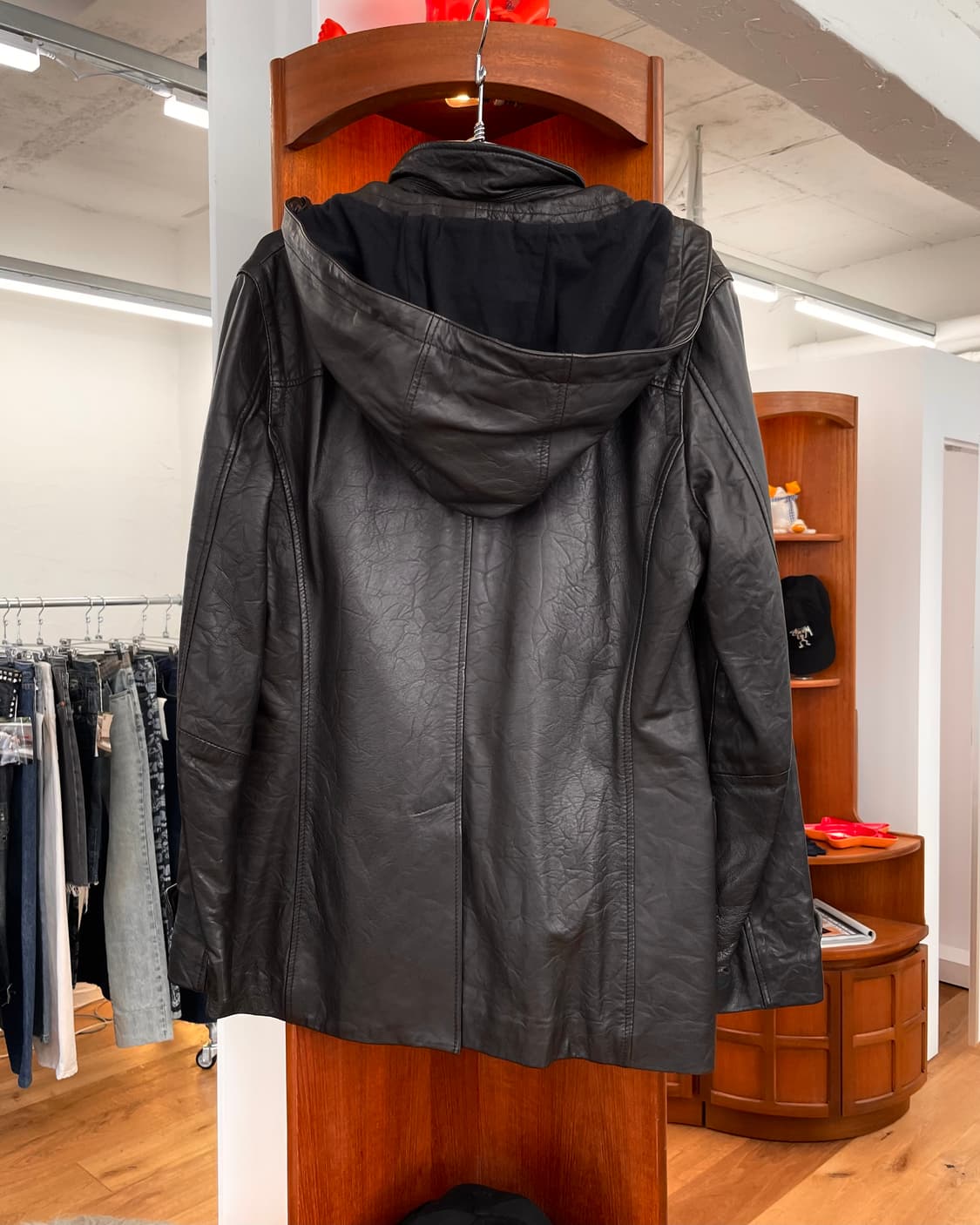 [S] 아르마니 익스체인지 레더 후드 테일러드 자켓 상품이미지8