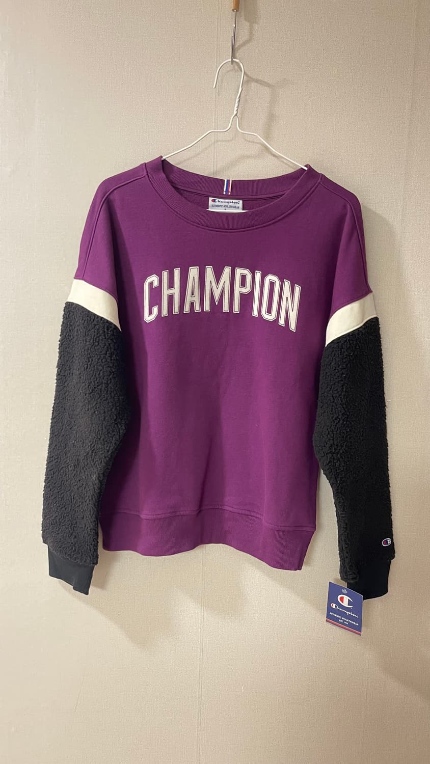 택달린 새상품) 챔피온 해리티지 셰르파 크루 블록 로고 뽀글이 맨투맨 S 상품이미지1