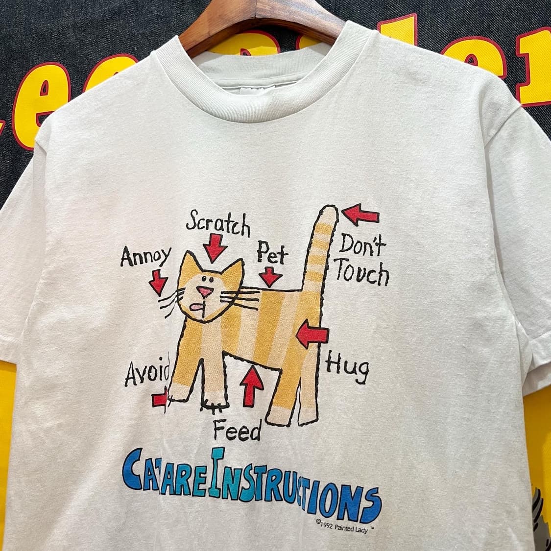Vintage cat print T-shirt 상품이미지1