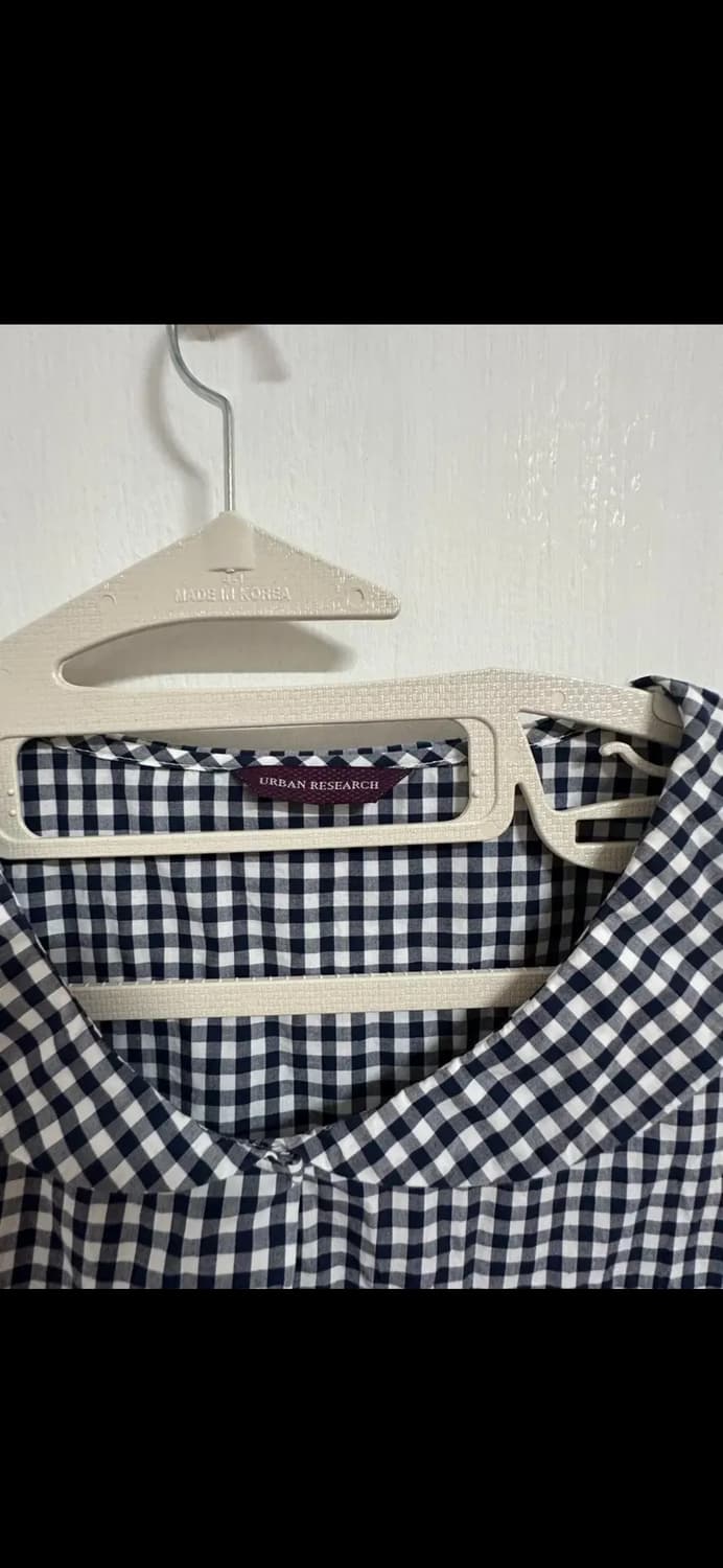 어반리서치 킹엄체크 둥그카라 블라우스 상품이미지3