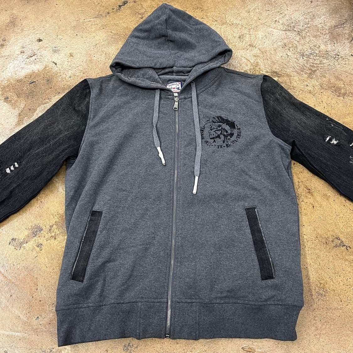 디젤 그레이 데님 후드집업  상품이미지3