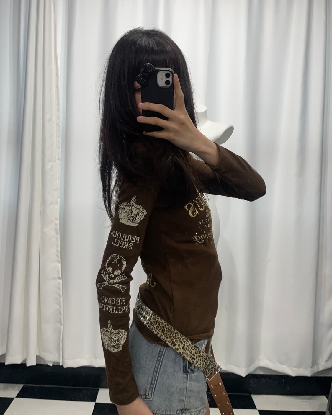 🎸브라운 스컬 자수 롱슬리브🎸 상품이미지2