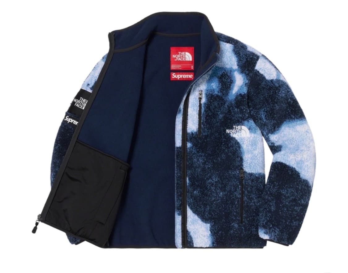 슈프림 x 노스페이스 블리치드 데님 프린트 플리스 자켓 인디고 - 21F 상품이미지2