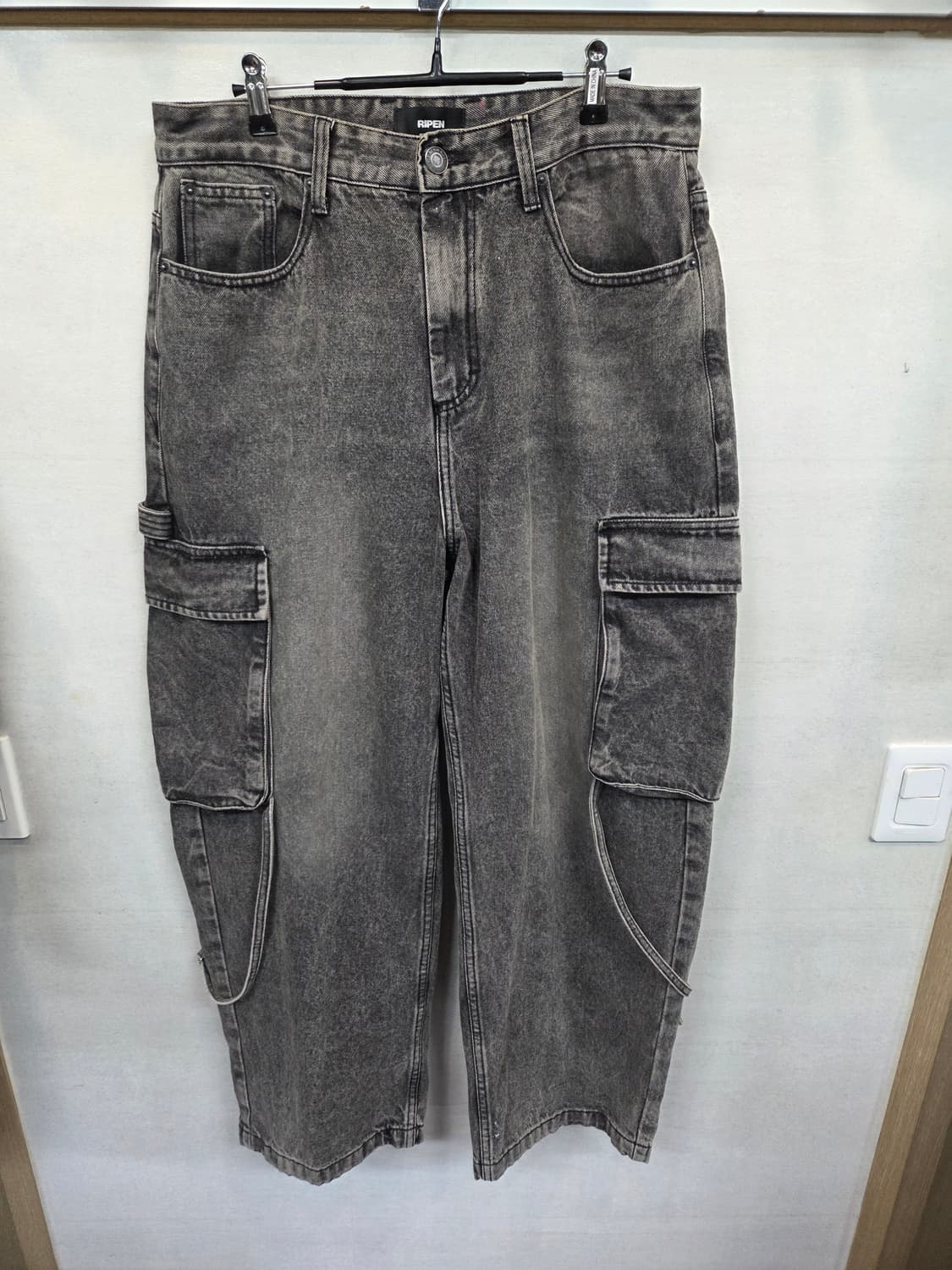 Ripen 와이드 카고 그레이 데님팬츠 31 32 상품이미지1