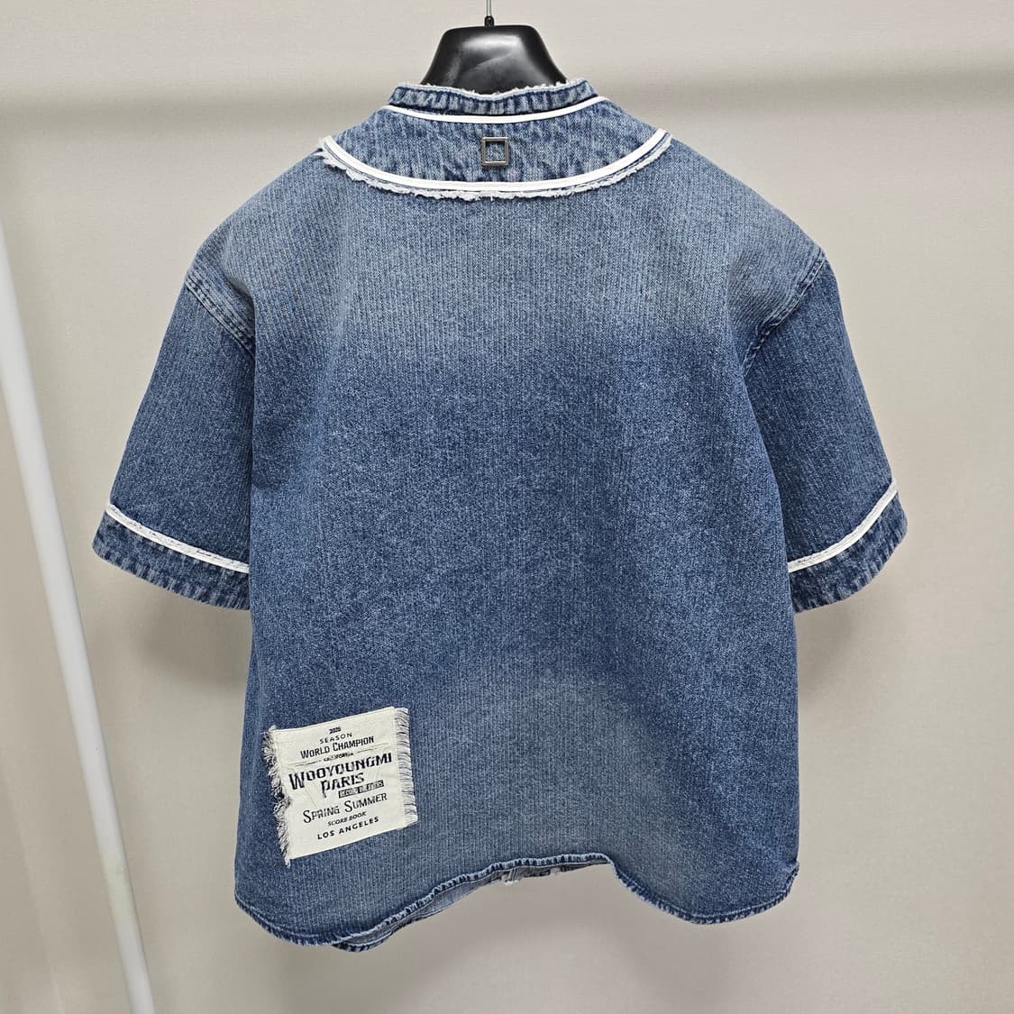 25ss 우영미 코듀로이 데님 베이스볼 반팔 셔츠 46사이즈 95 판매 상품이미지2