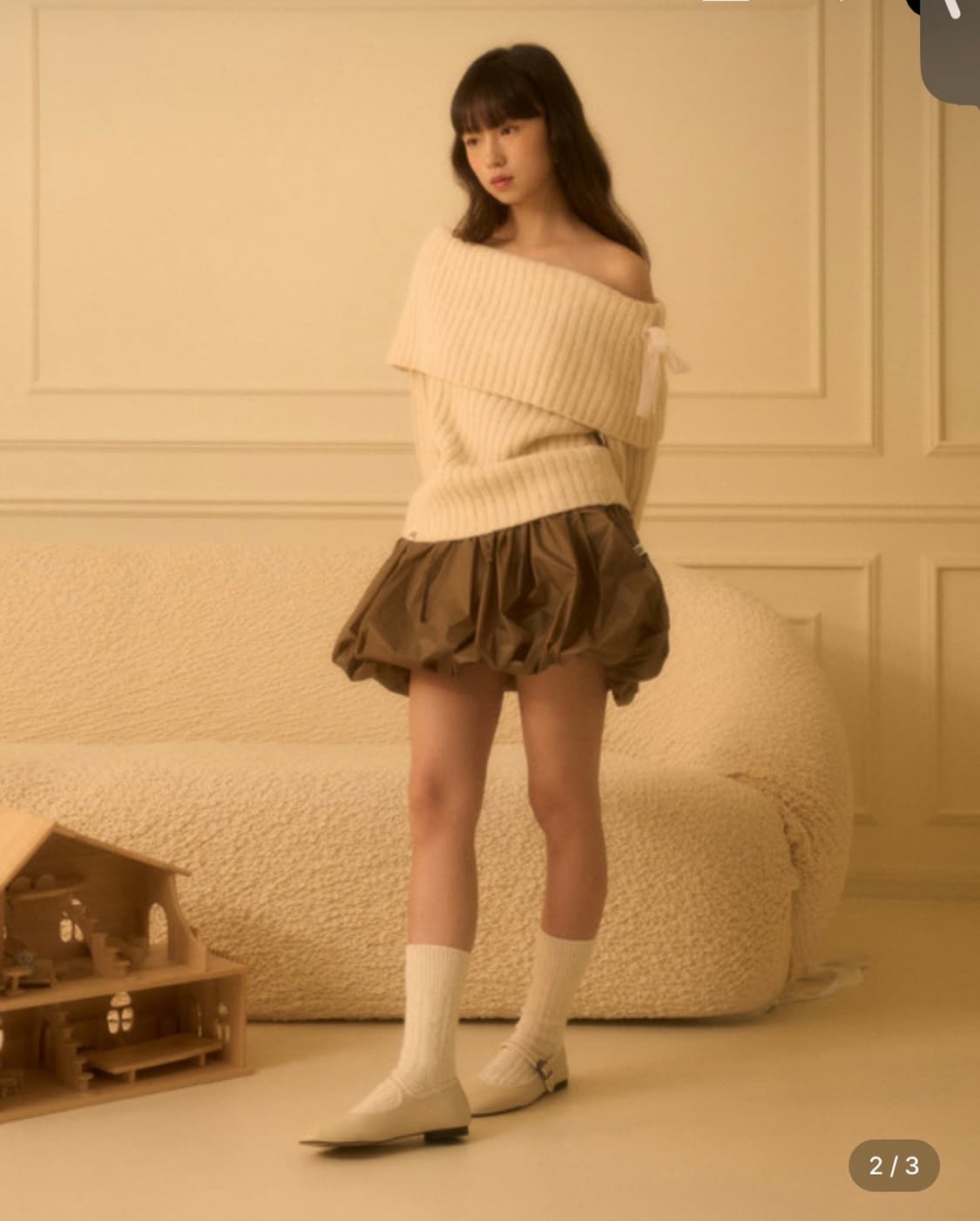 어윗 오프숄더 니트 아이보리 상품이미지2