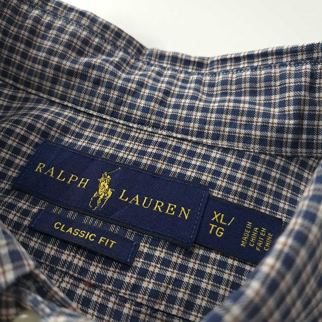 CK305 XL 폴로 00s 네이비 마이크로 타탄체크 셔츠 남방 상품이미지3