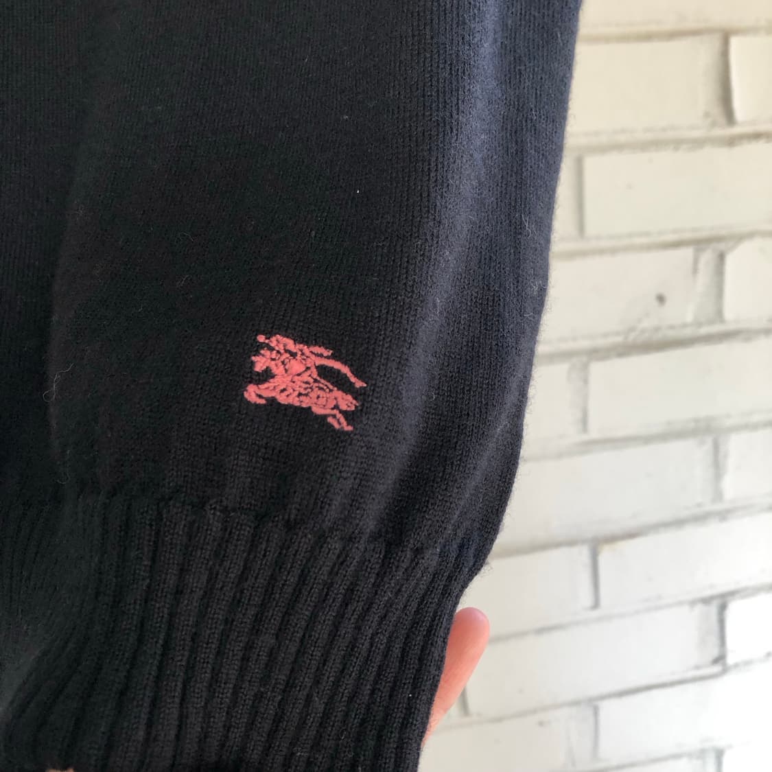 버버리 울 블랙 반팔 니트 상품이미지2