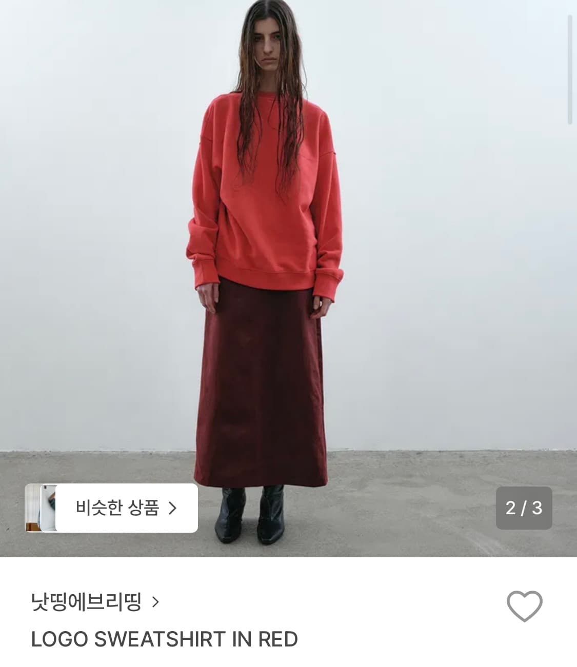 낫띵에브리띵 로고 스웻셔츠 red 상품이미지1