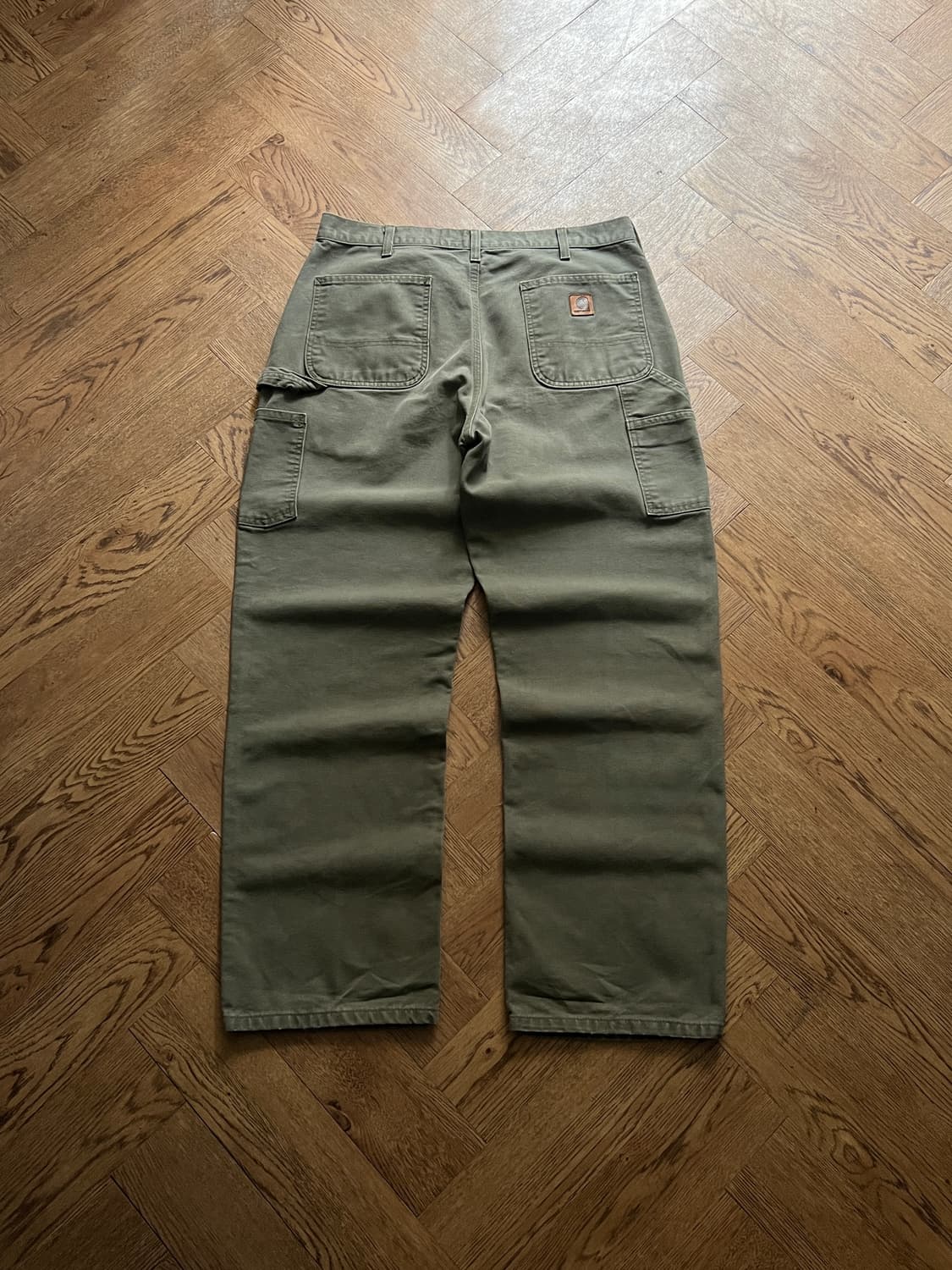 [35]칼하트 USA 빈티지 페인팅 모스그린 카펜터 워크 팬츠 M3 상품이미지2