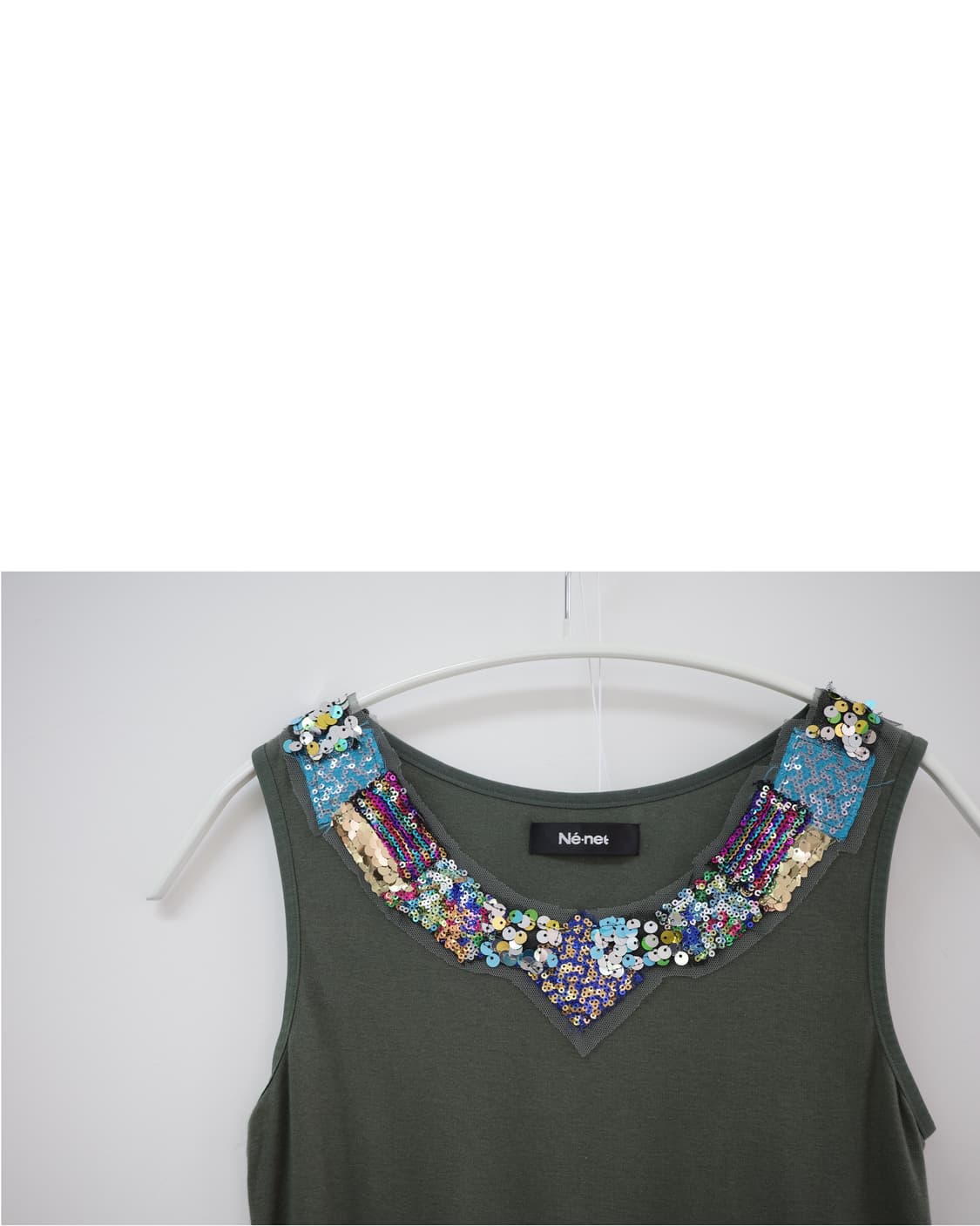 Ne net olive green sleeveless one-piece 상품이미지1