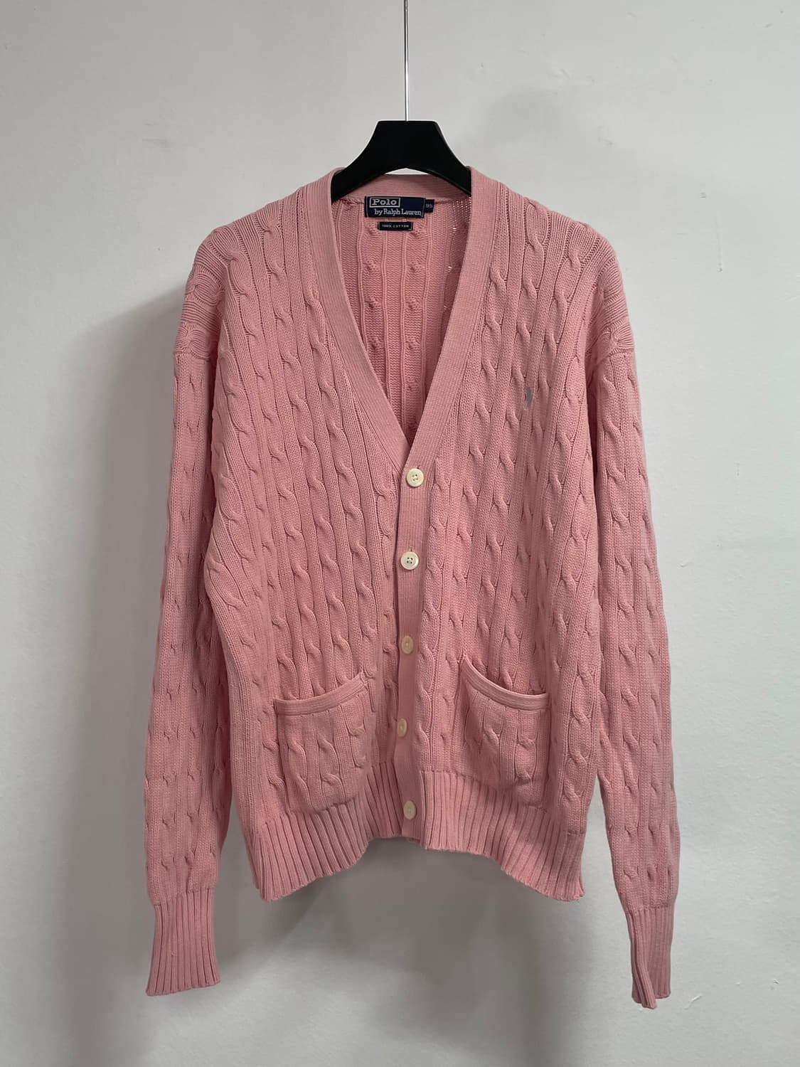 폴로 랄프로렌 파스텔 핑크 케이블 니트 가디건 (on.541) 상품이미지1