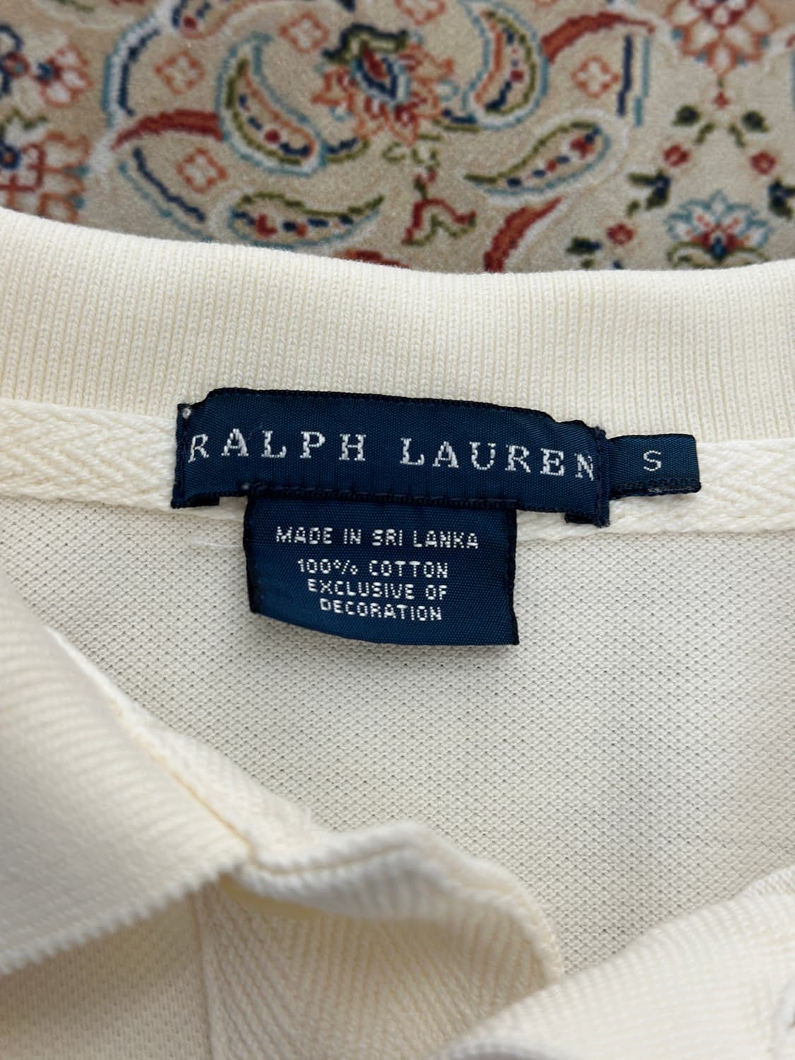 랄프로렌 크림/네이비 더블 빅포니 카라티  상품이미지5