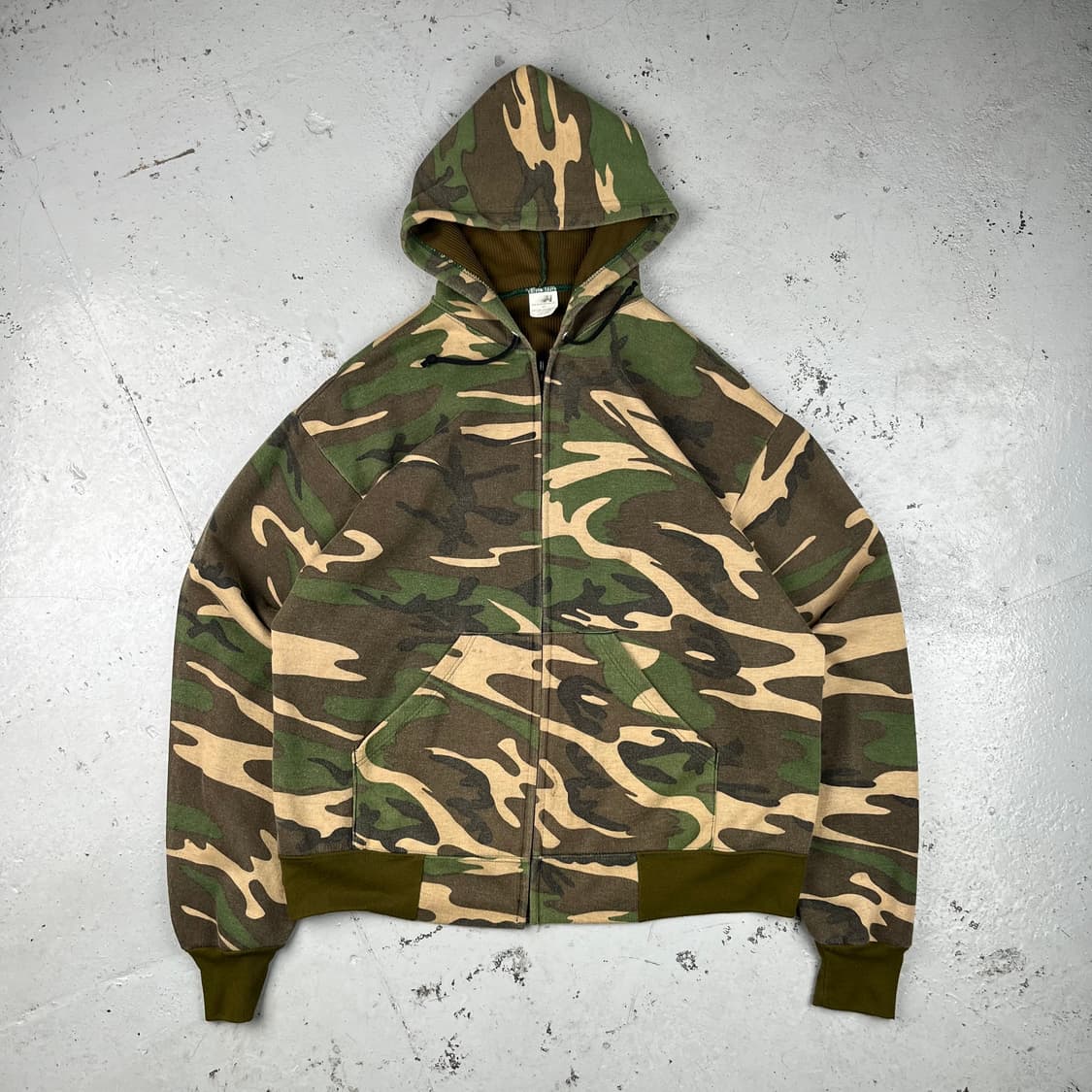 빈티지 카모 라이트웨이트 써멀 후드집업 상품이미지1
