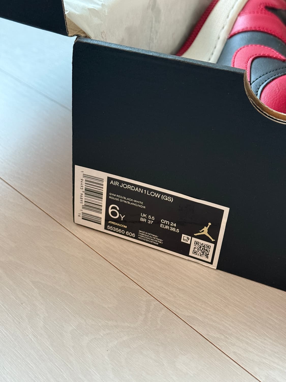 나이키 에어 조던 1 로우 바시티레드 GS 240 상품이미지2