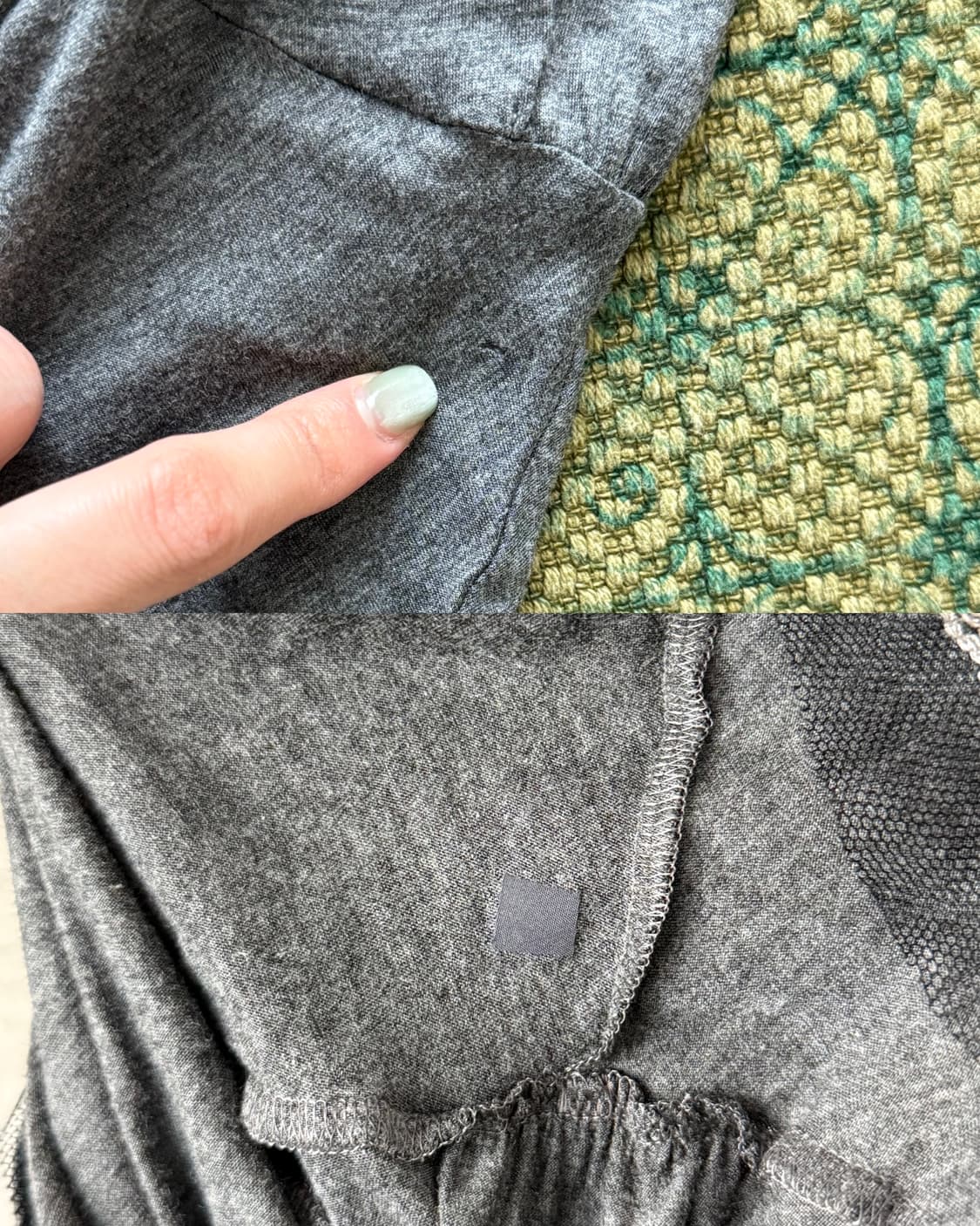 Hiroko Bis 자수 트리밍 실크 롱슬리브 티 상품이미지7