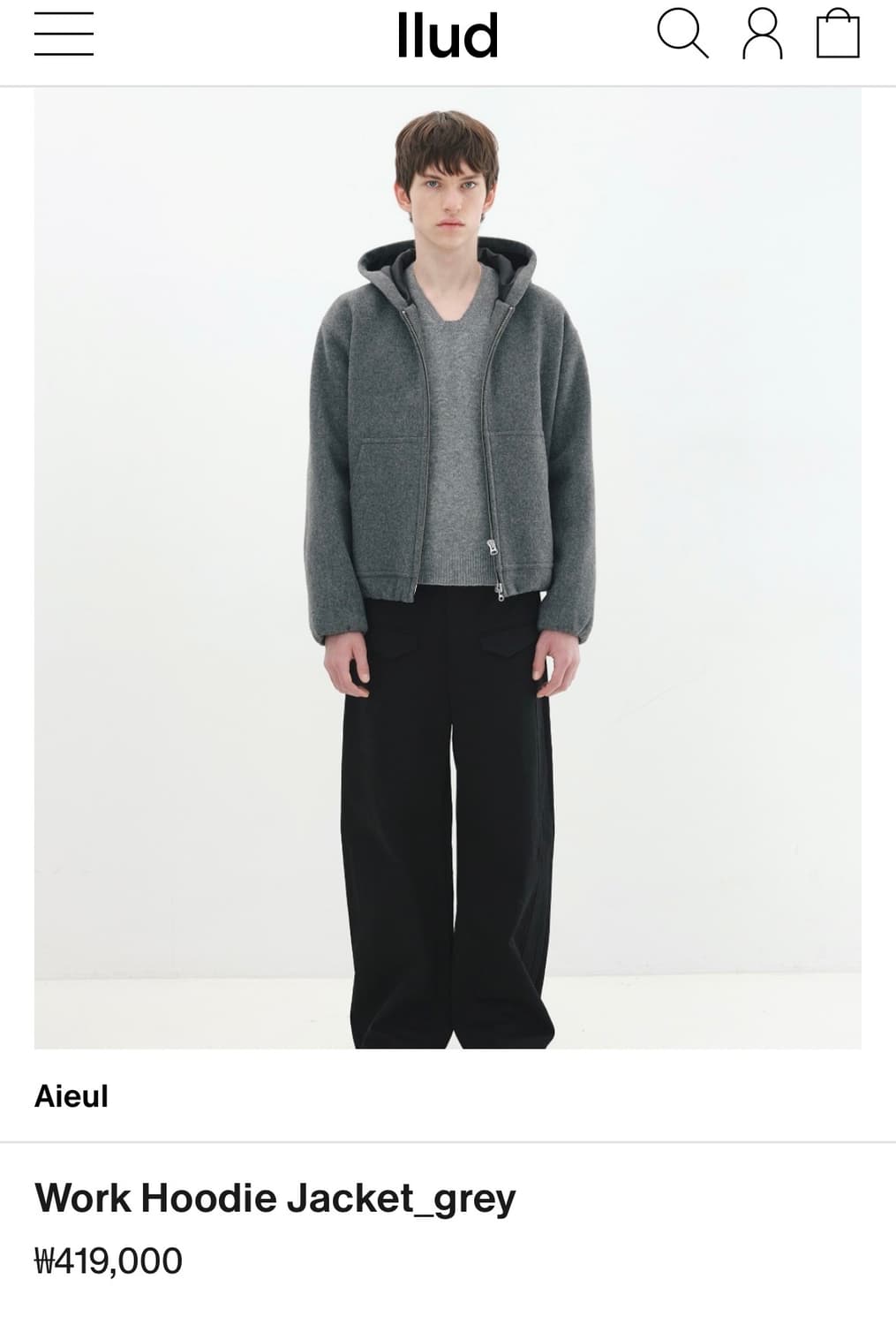 아이엘 후드 그레이 자켓 상품이미지1