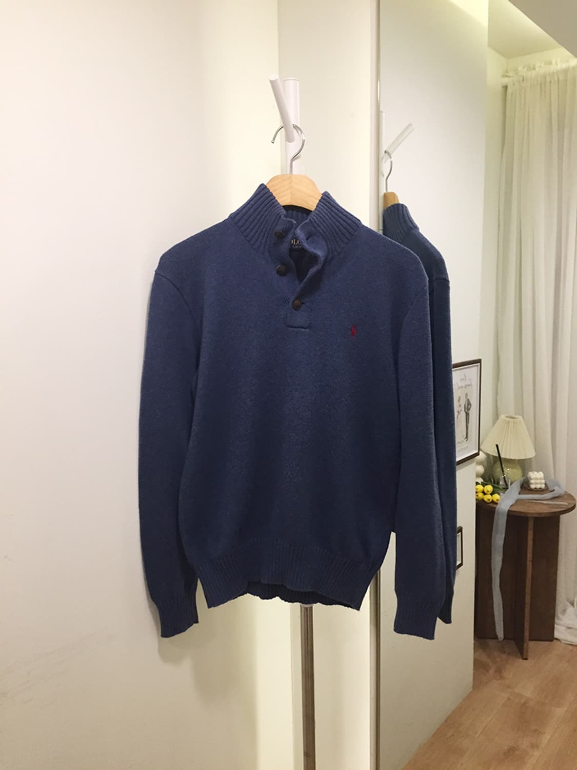 여성 폴로 버튼넥 니트 스웨터 100  상품이미지5