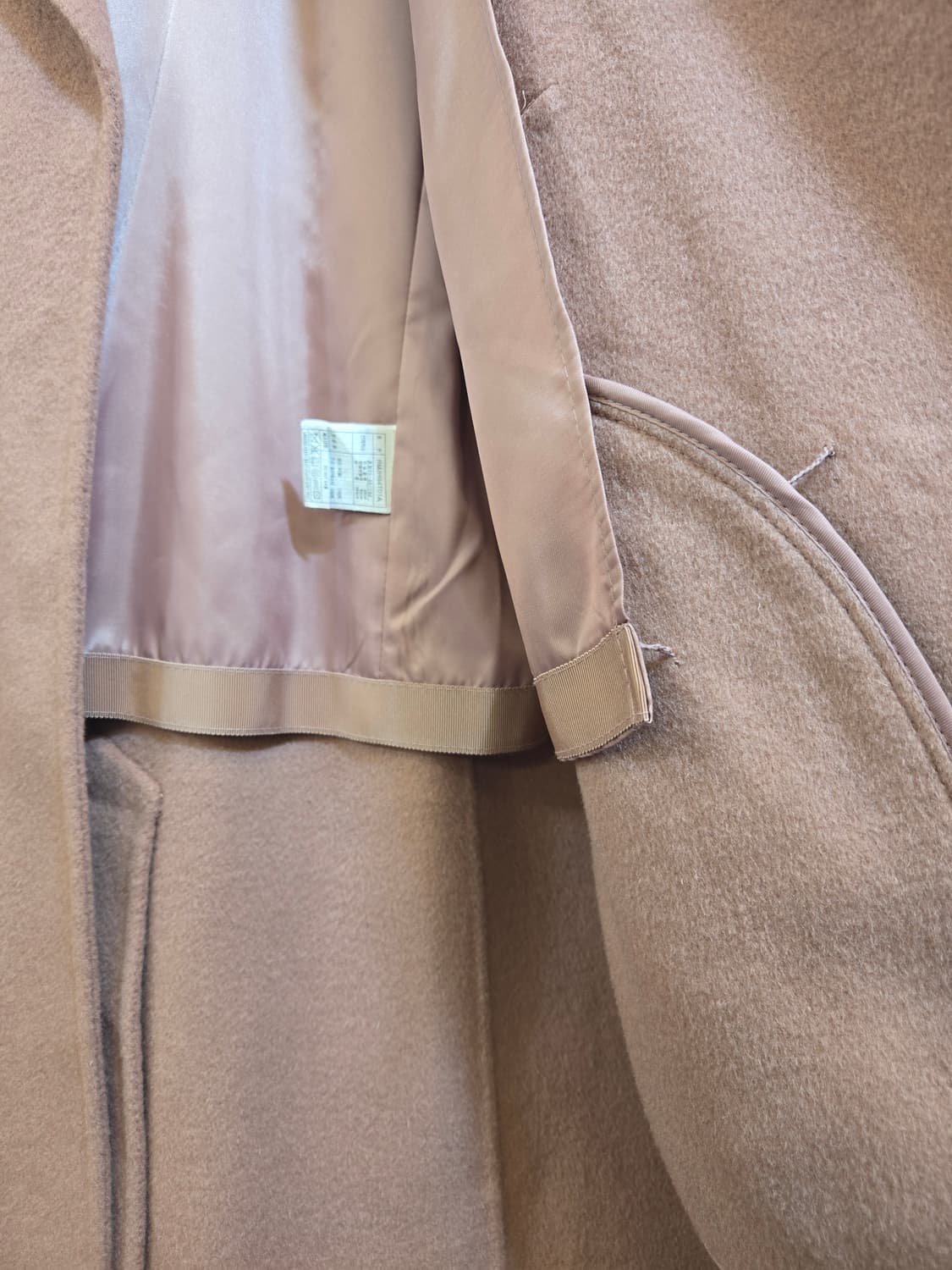 로엠 핸드메이드 울100%피치색상 벨트 울 코트 상품이미지3