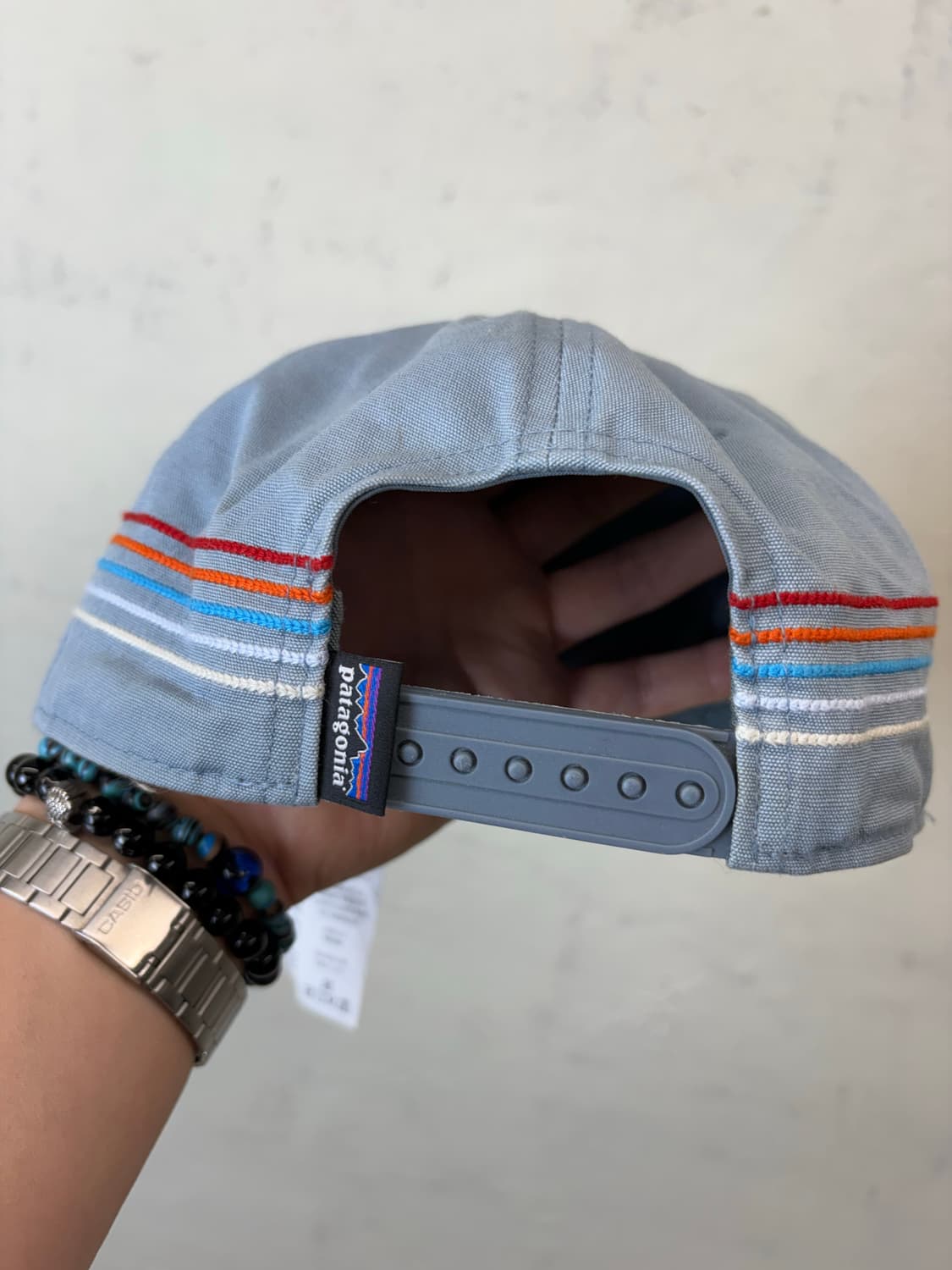 파타고니아 네트플러스 로고 라인 캡 하늘색 상품이미지4