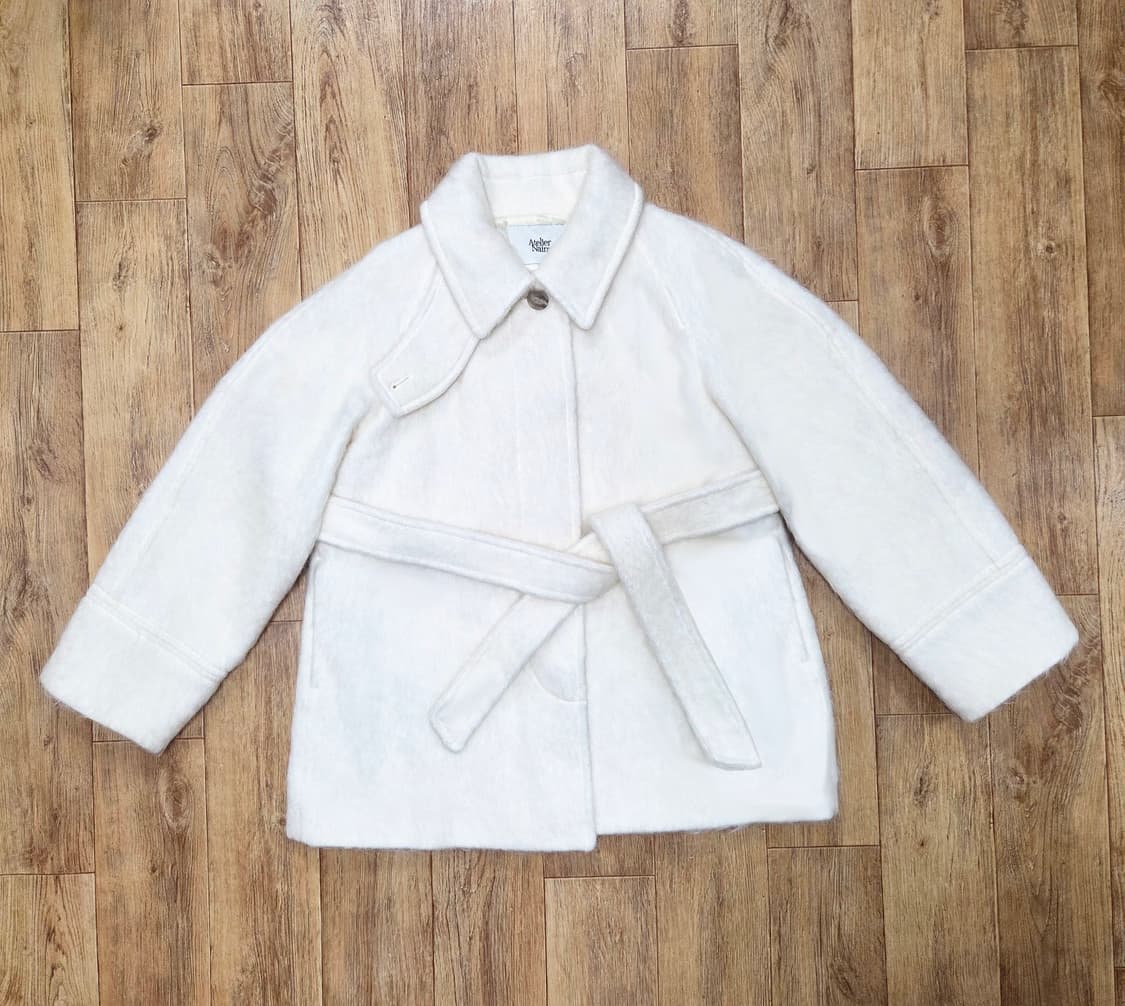 아틀리에나인(Atelier Nain) 헤어리 울 벨티드 하프코트 새상품 상품이미지7