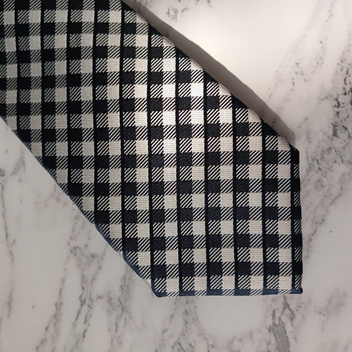 바나나리퍼블릭 네이비 체크 패턴 넥타이 7.6cm S~A+등급 E876 상품이미지6